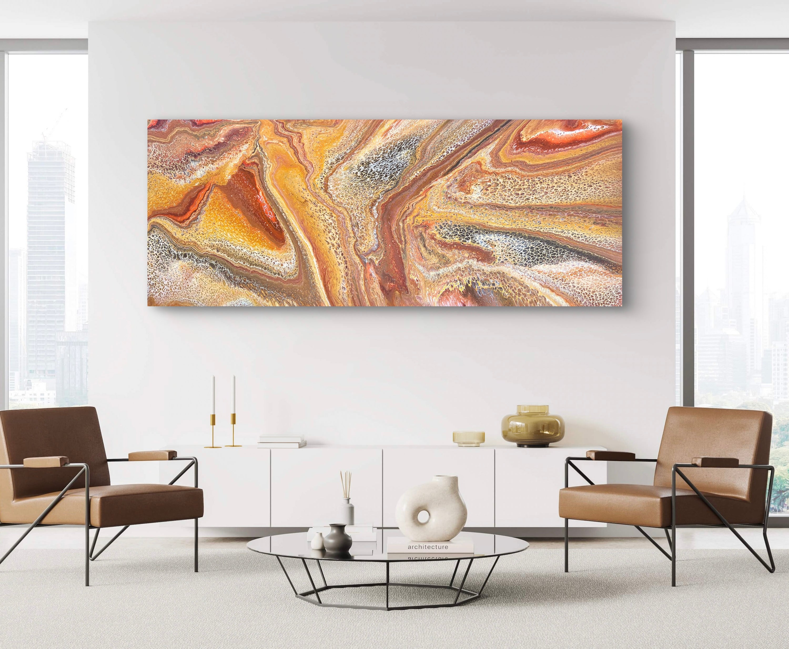 Raw Sienna 200cm x 80cm Abstract Art Painting (SOLD)
