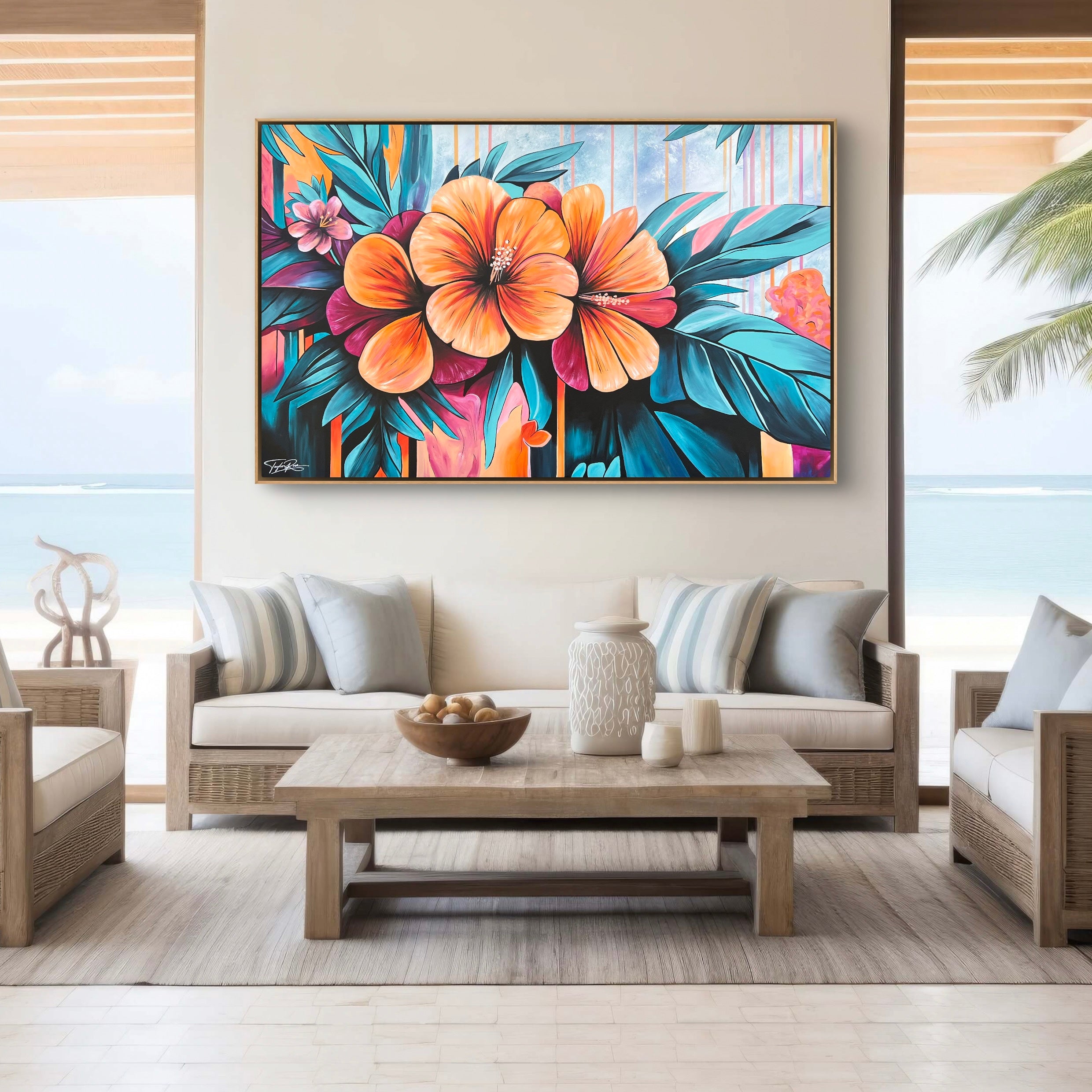Tropical Bloom 160cm x 100cm Abstract Realism Pop Art Painting