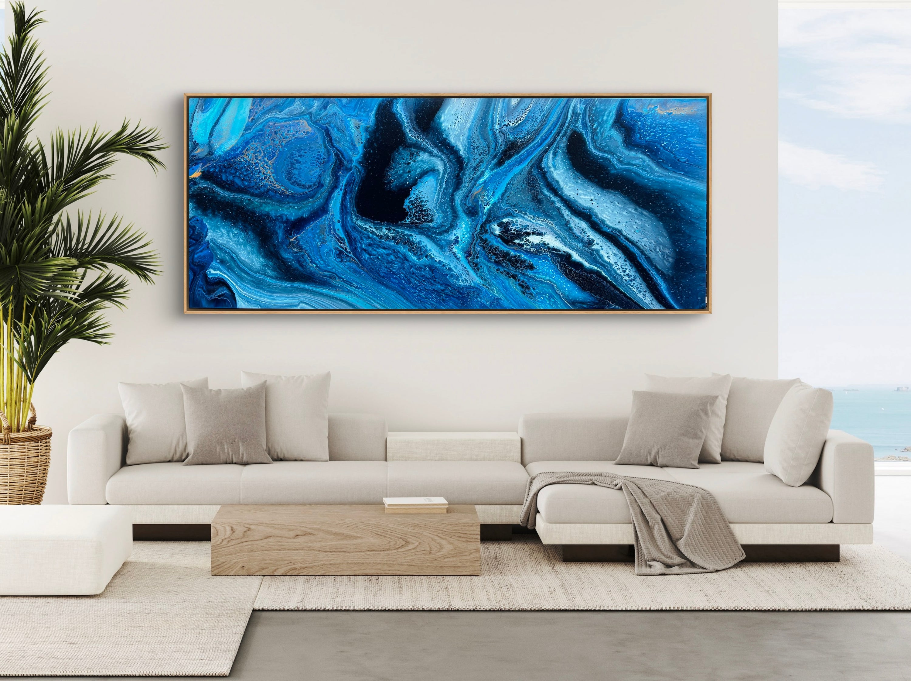 Oceans Trance 240cm x 100cm Abstract Art Painting (SOLD)