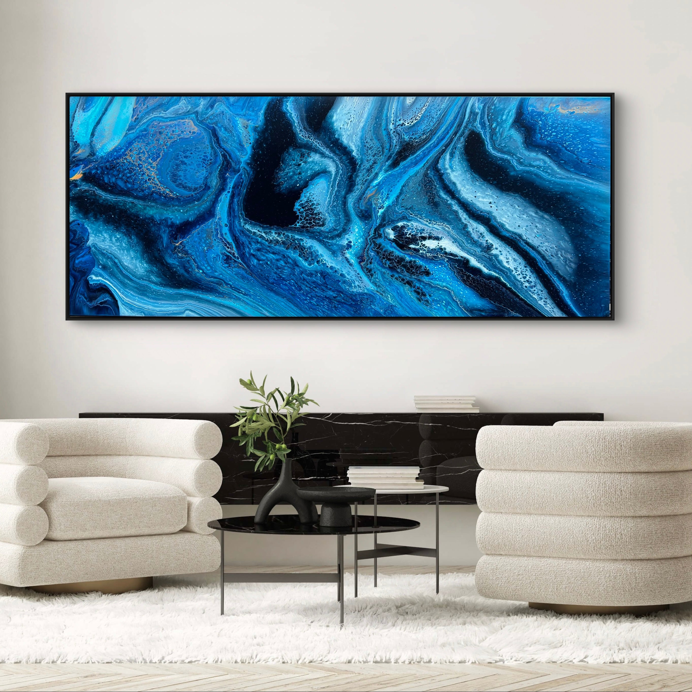 Oceans Trance 240cm x 100cm Abstract Art Painting (SOLD)