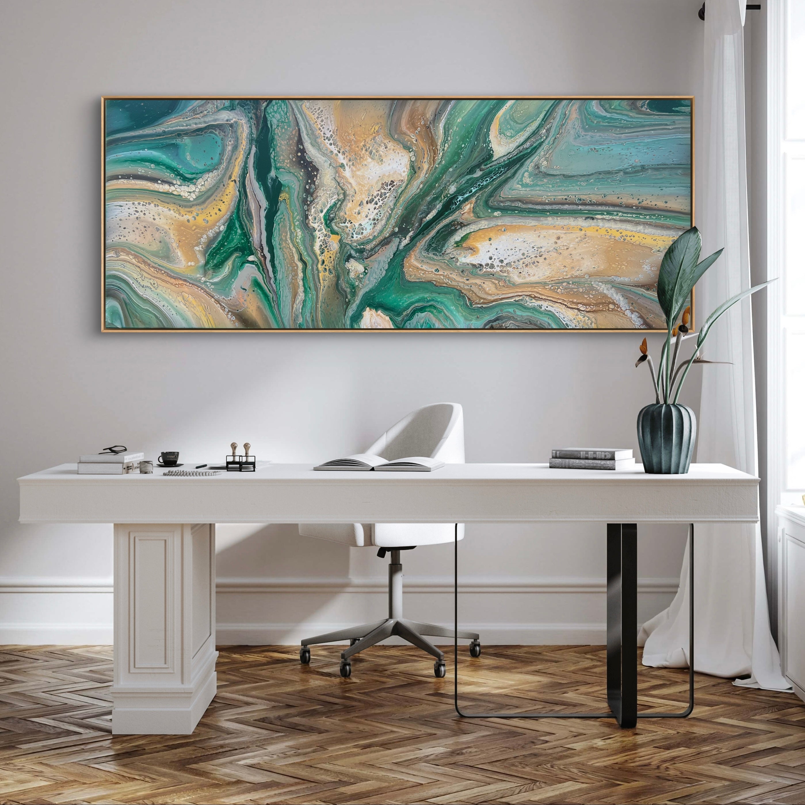 Green Motion 200cm x 80cm Abstract Art Painting