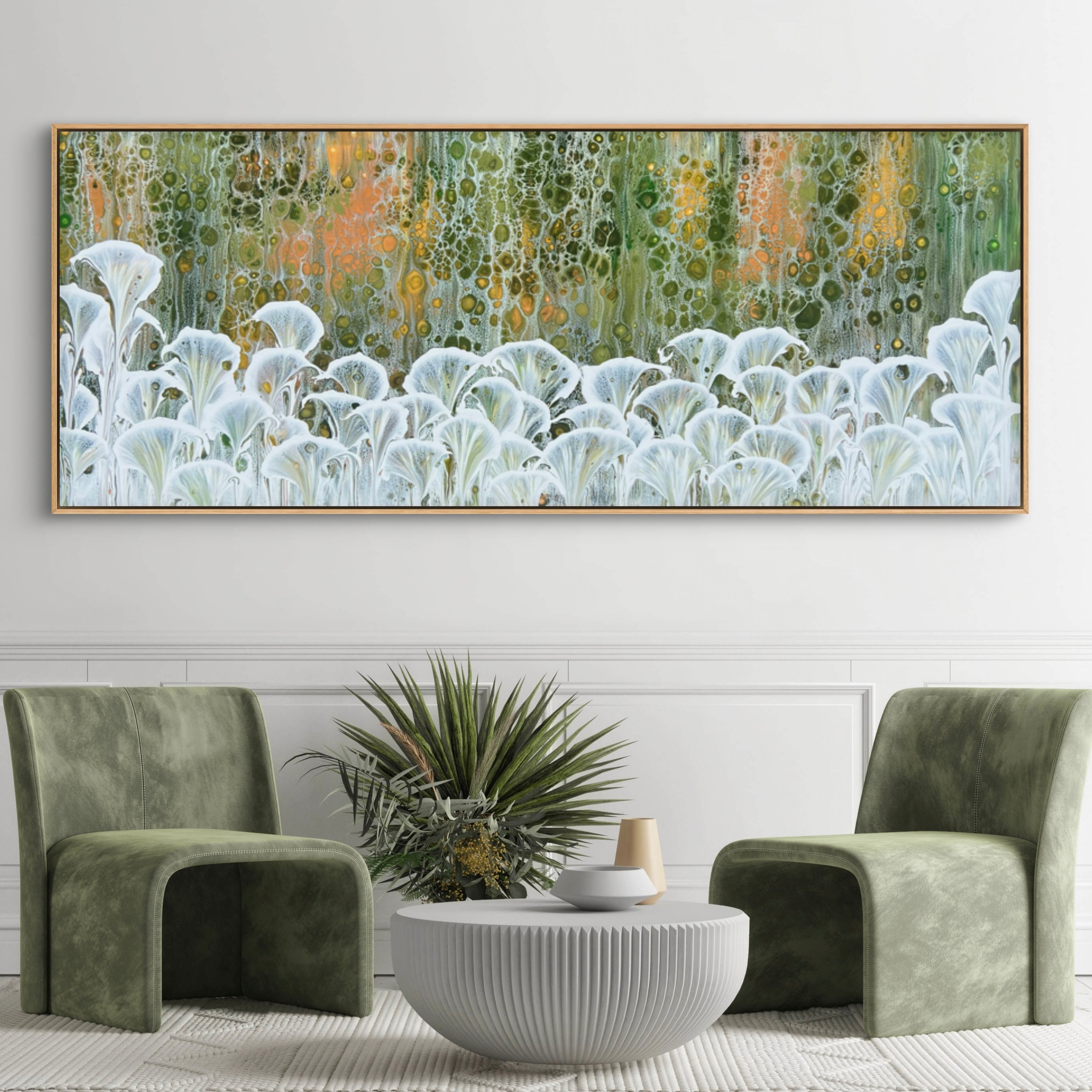 Wild Meadow 200cm x 80cm Floral and Coral Art Painting (Sold)