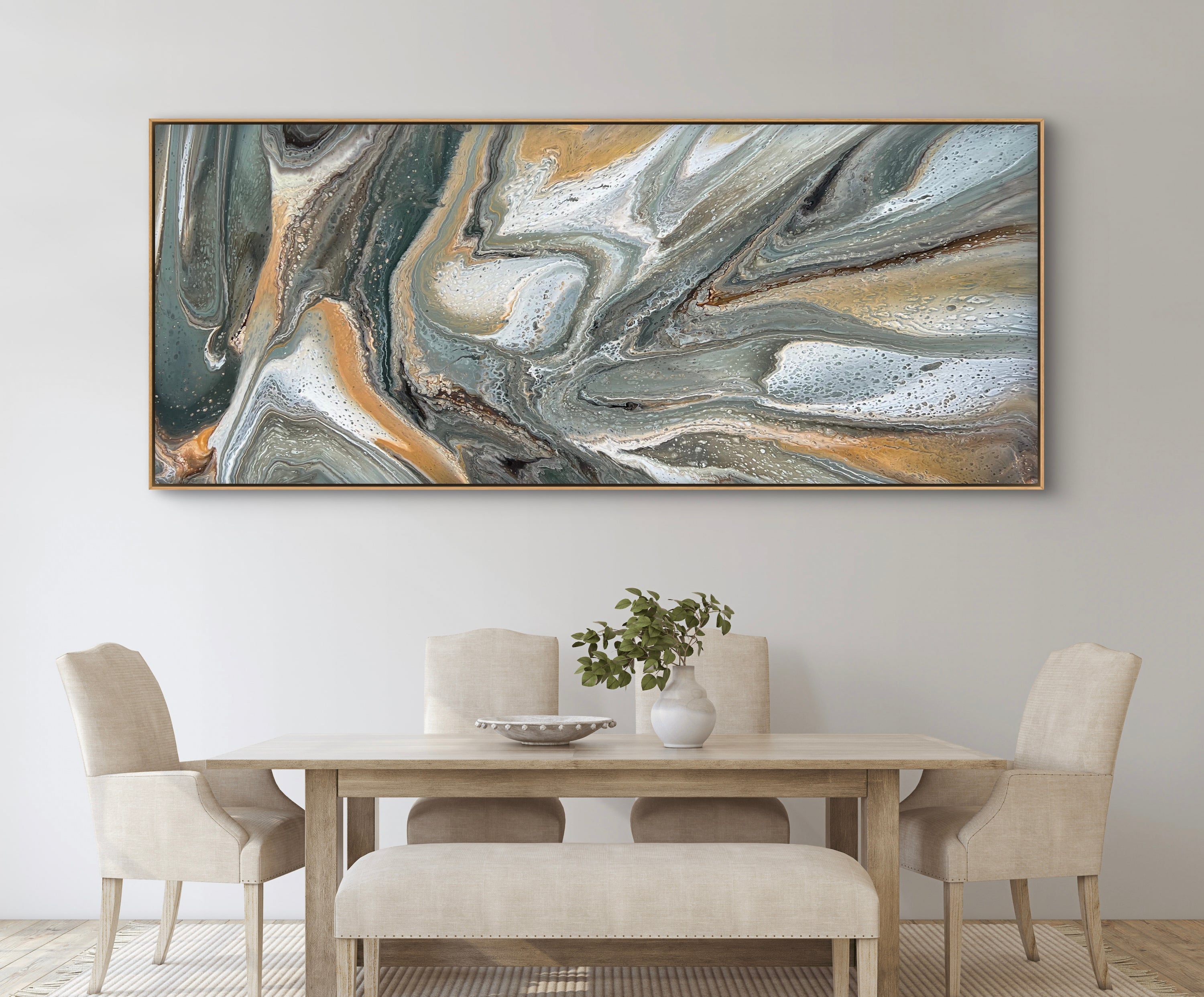 Solitude 240cm x 100cm Khaki Abstract Art Painting