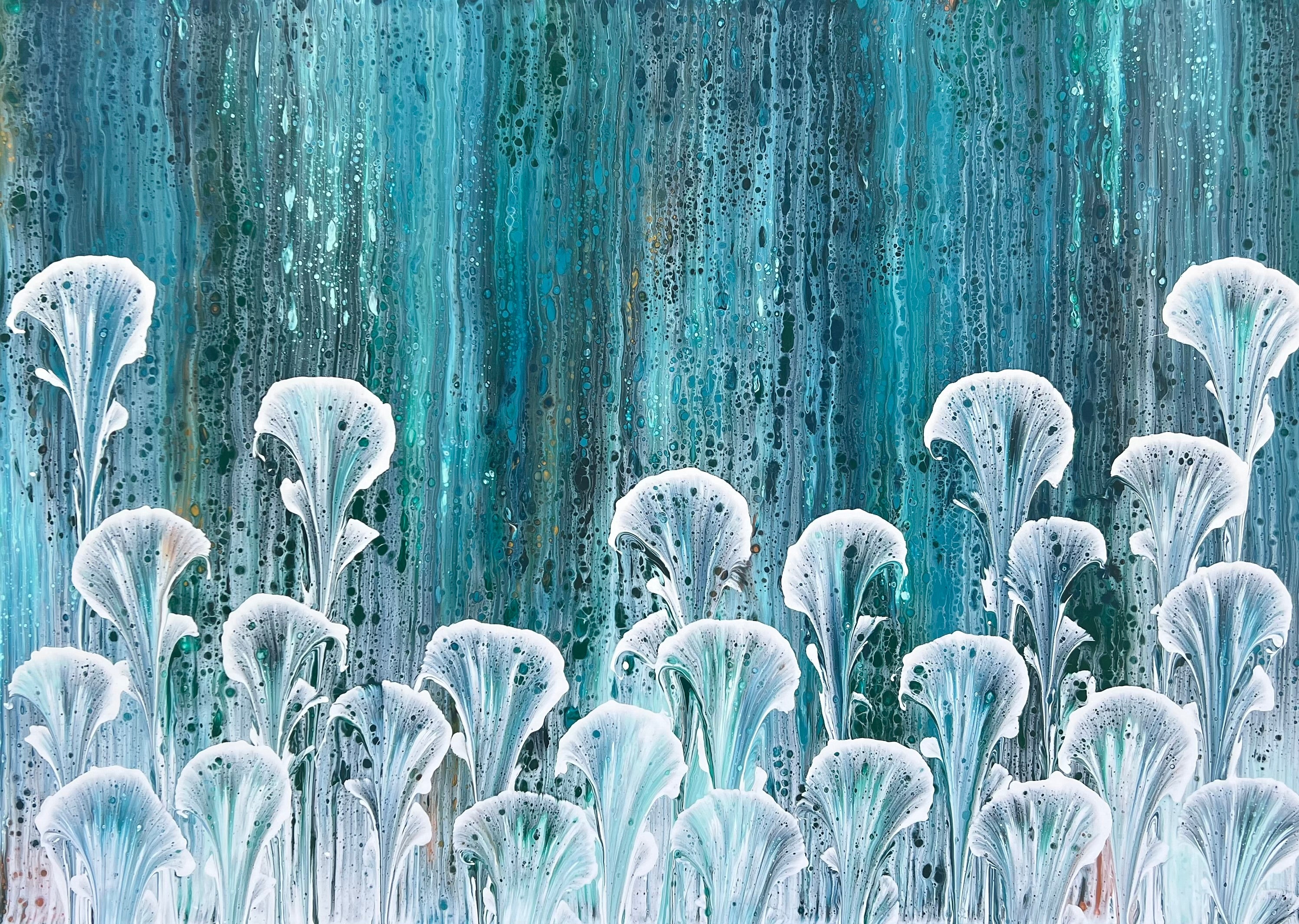 Season of Bloom 140cm x 100cm Floral and Coral Art Painting (SOLD)