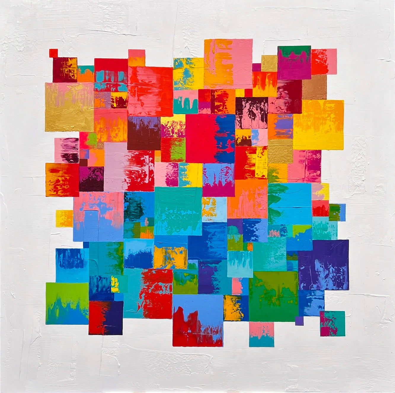 Colour Squared 120cm x 120cm Textured Abstract Art Painting (SOLD)