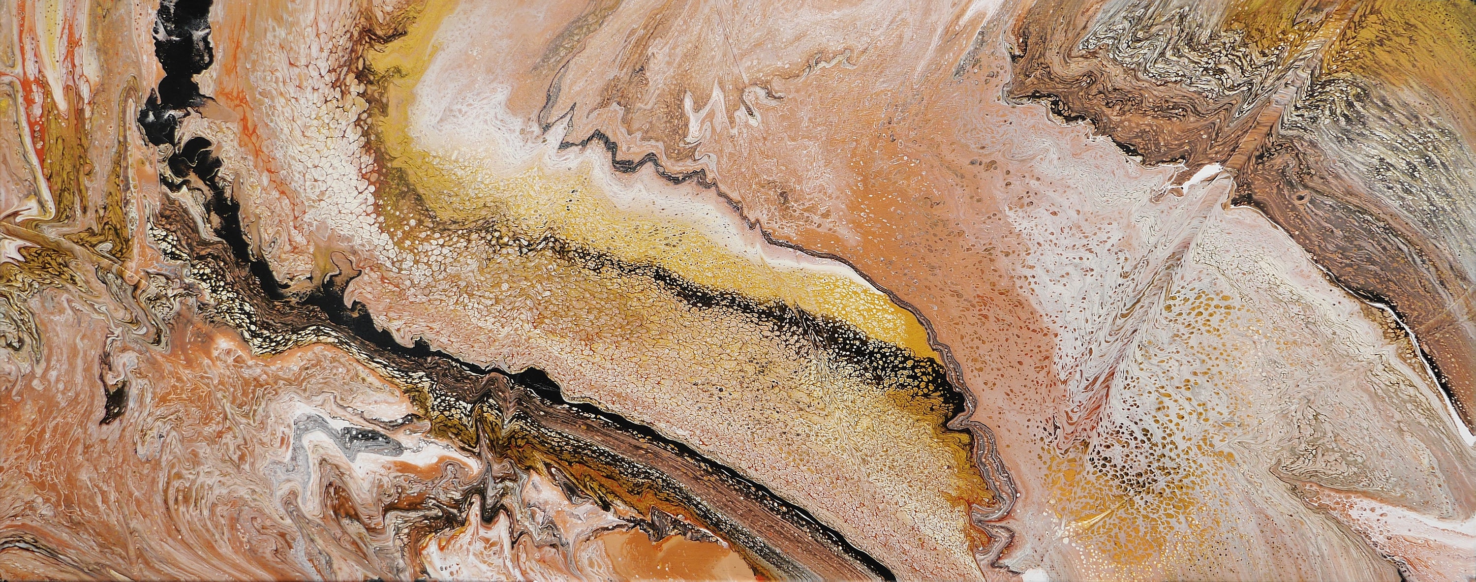 Bronzed Moment 200cm x 80cm Textured Abstract Art Painting (SOLD)