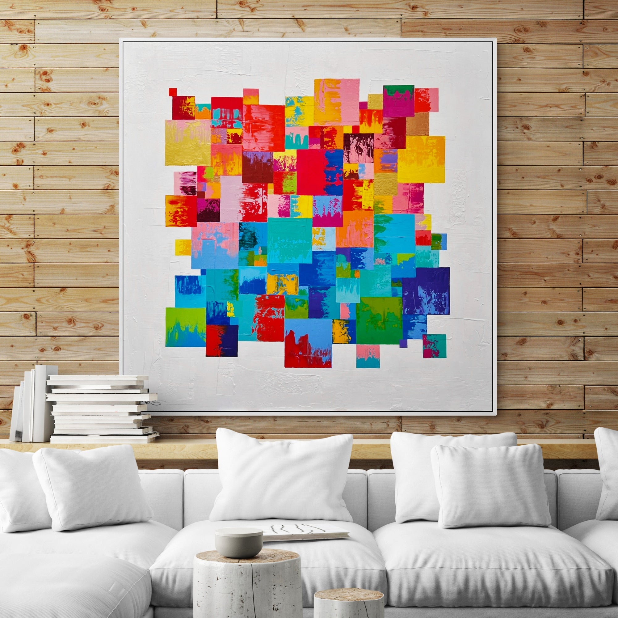 Colour Squared 120cm x 120cm Textured Abstract Art Painting (SOLD)