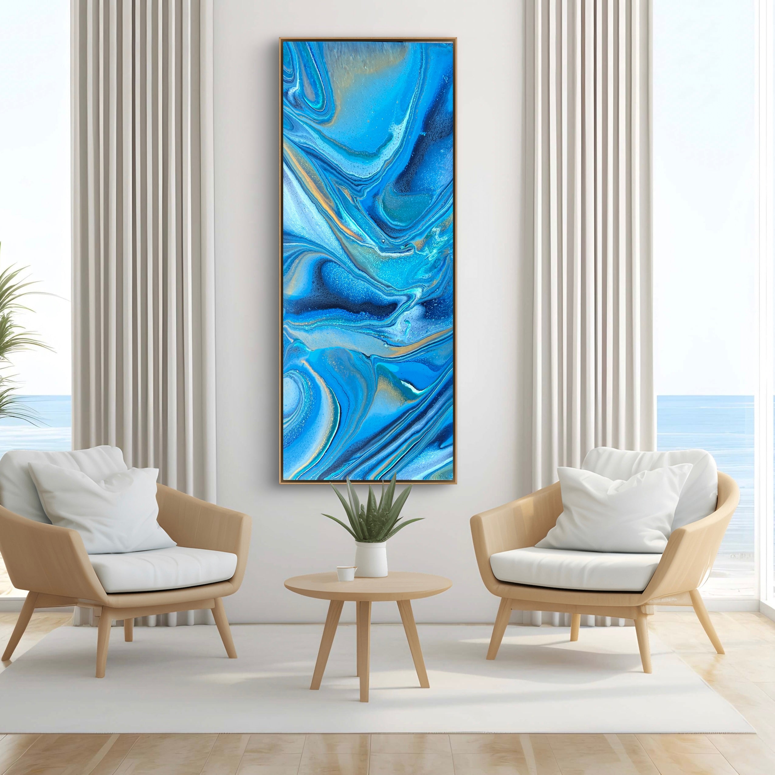 Tidal Glow 200cm x 80cm Abstract Art Painting