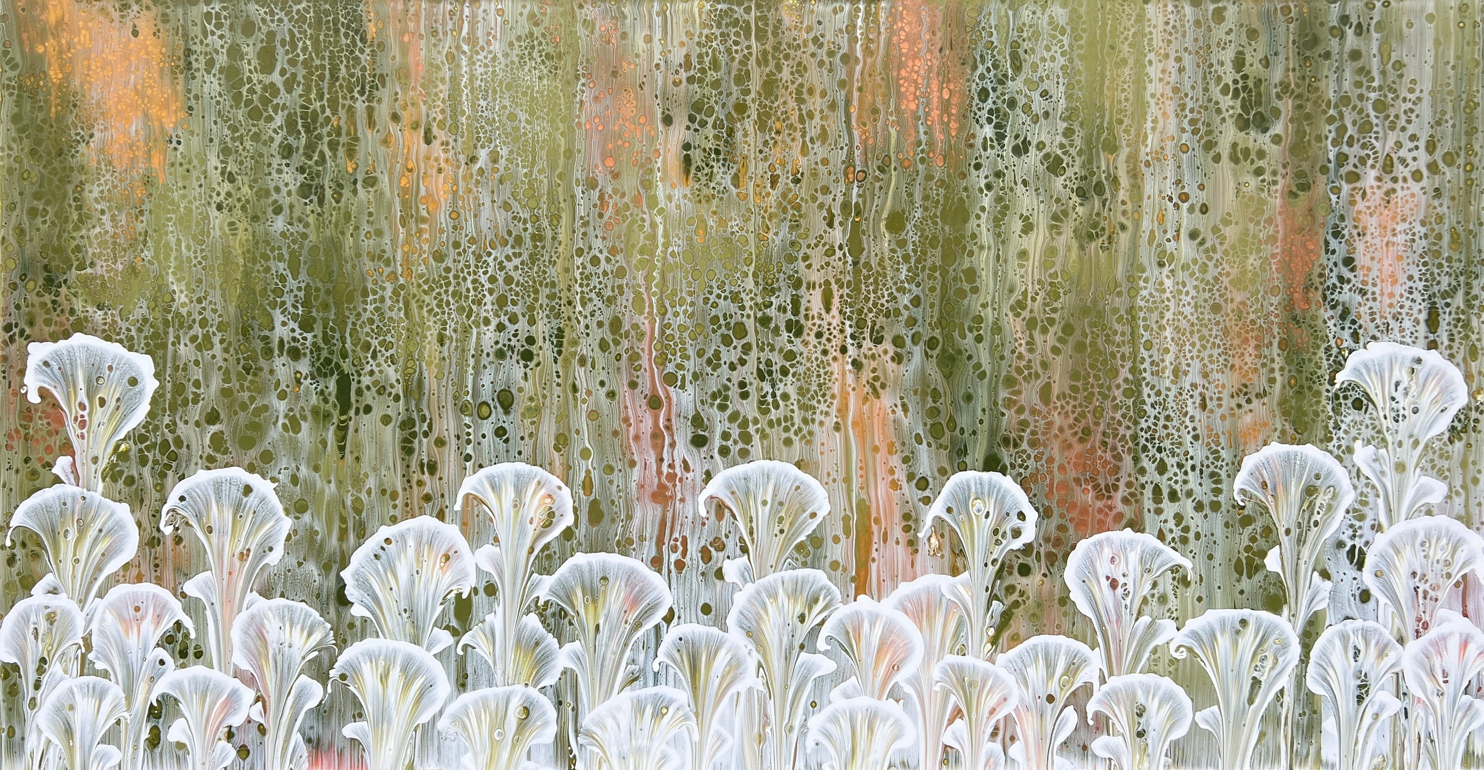 In The Meadow 190cm x 100cm Floral and Coral Art Painting