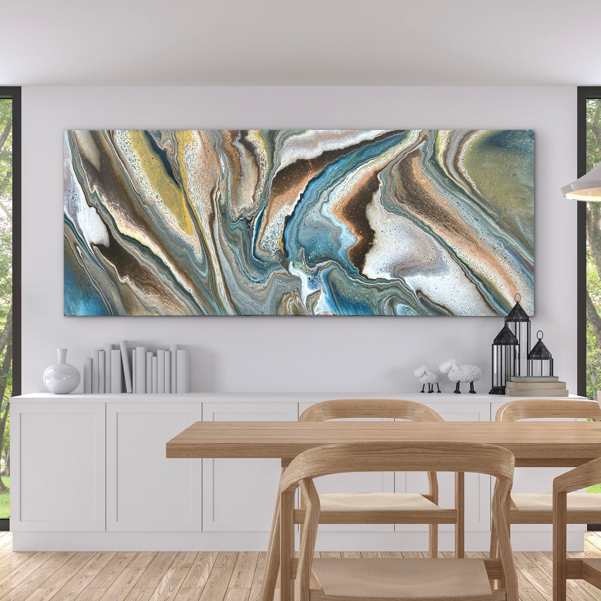 Layered Earth 200cm x 80cm Abstract Art Painting