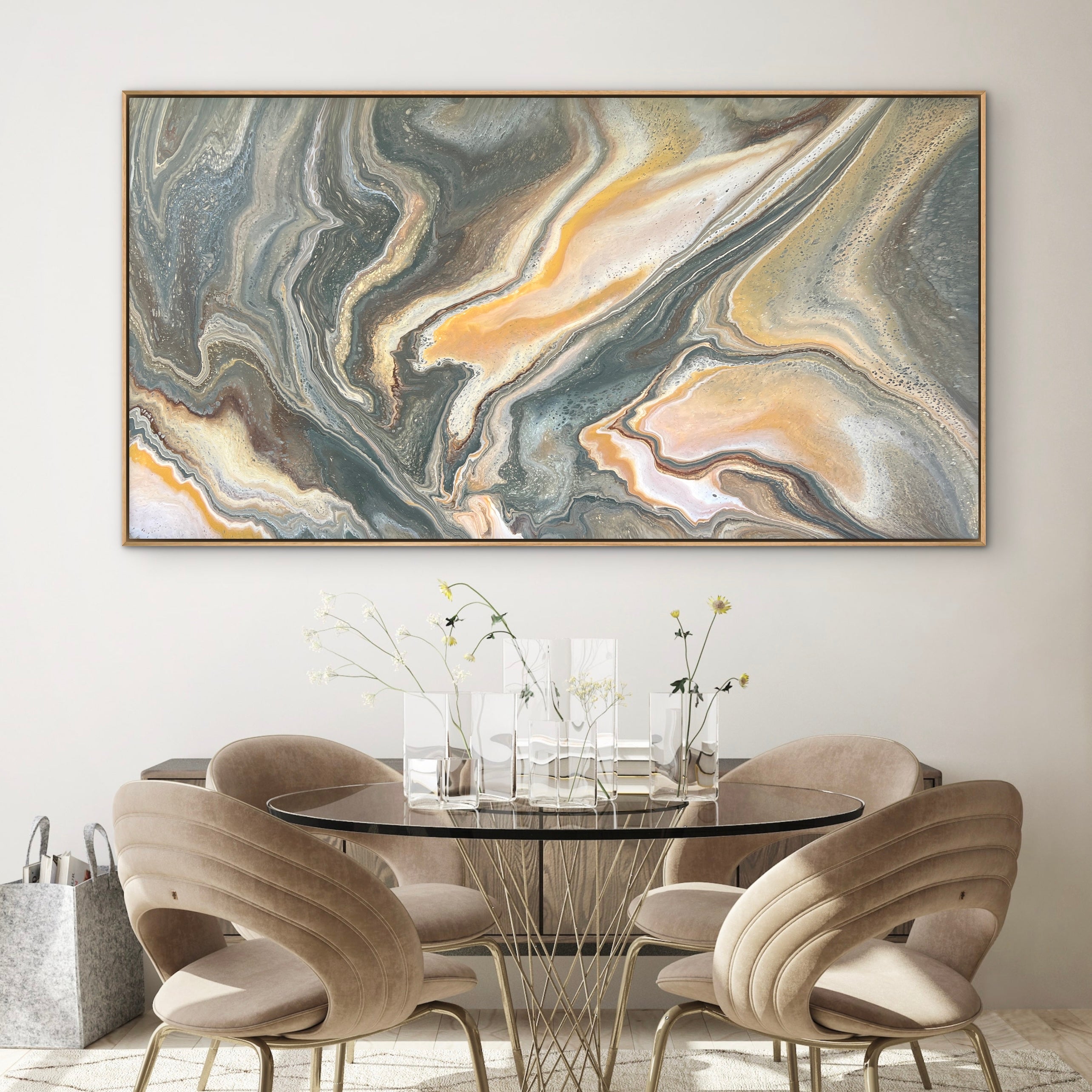 Composure 190cm x 100cm Khaki Abstract Art Painting