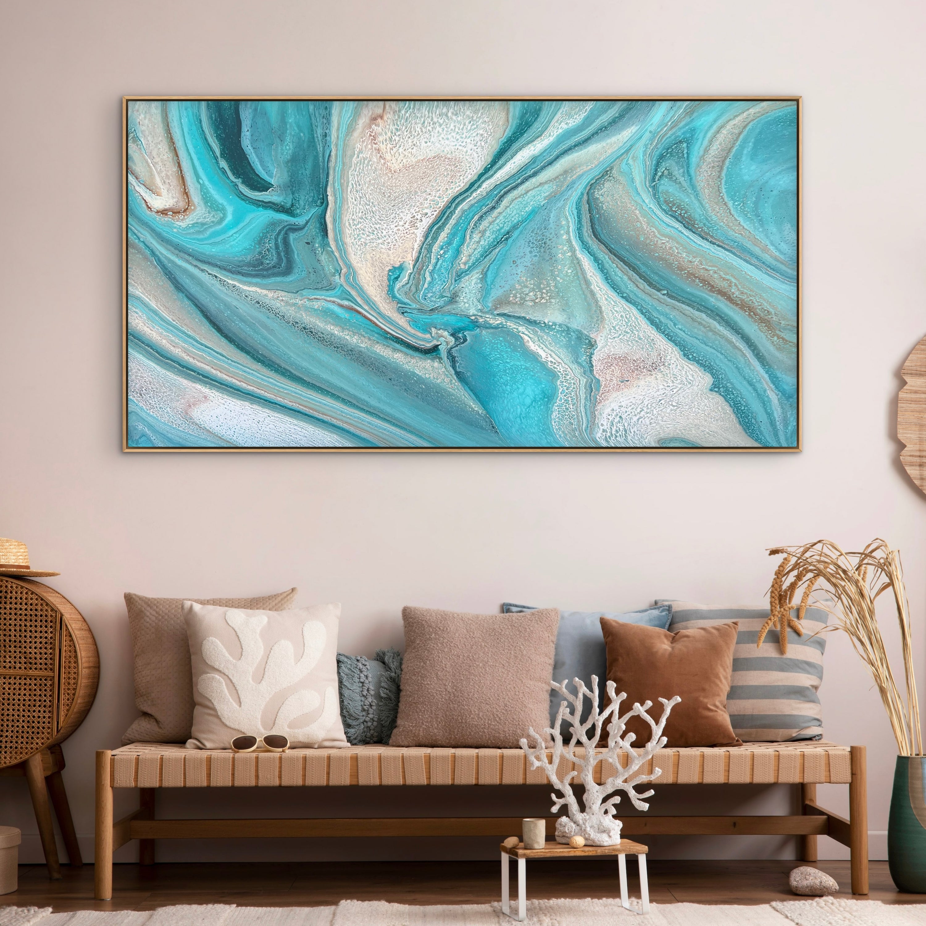 Aqua Siren 190cm x 100cm Abstract Art Painting