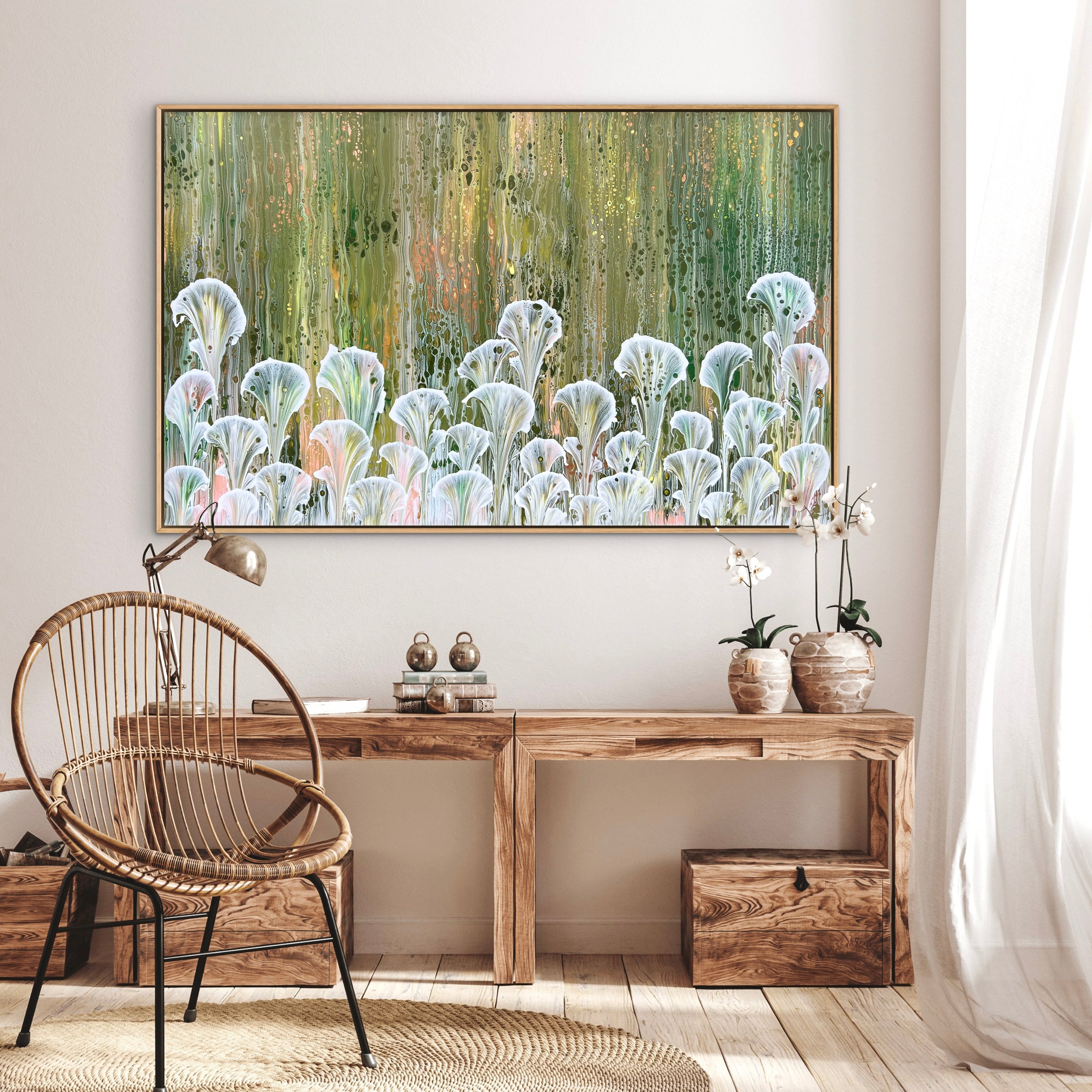 Wandering Meadow 160cm x 100cm Floral and Coral Art Painting