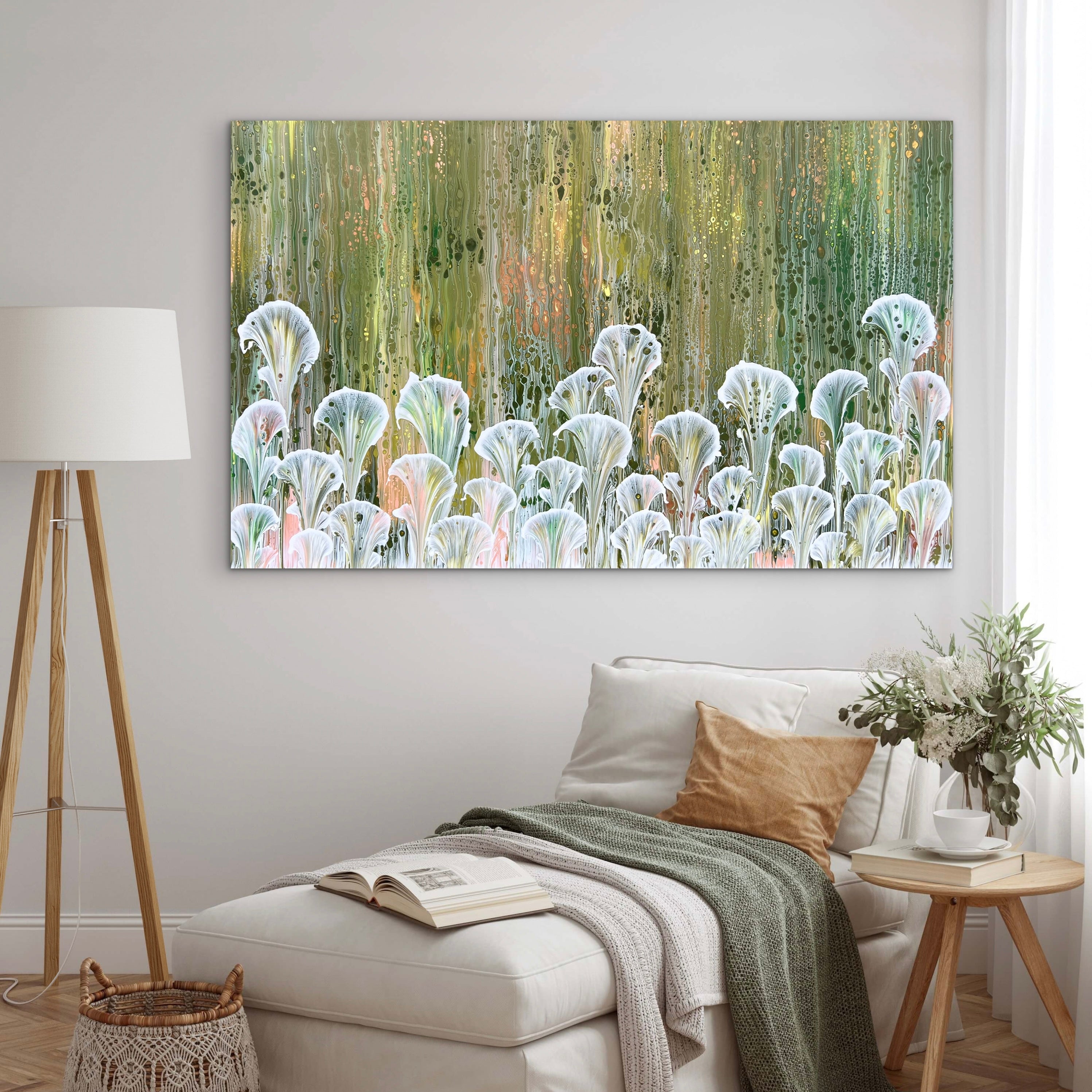 Wandering Meadow 160cm x 100cm Floral and Coral Art Painting
