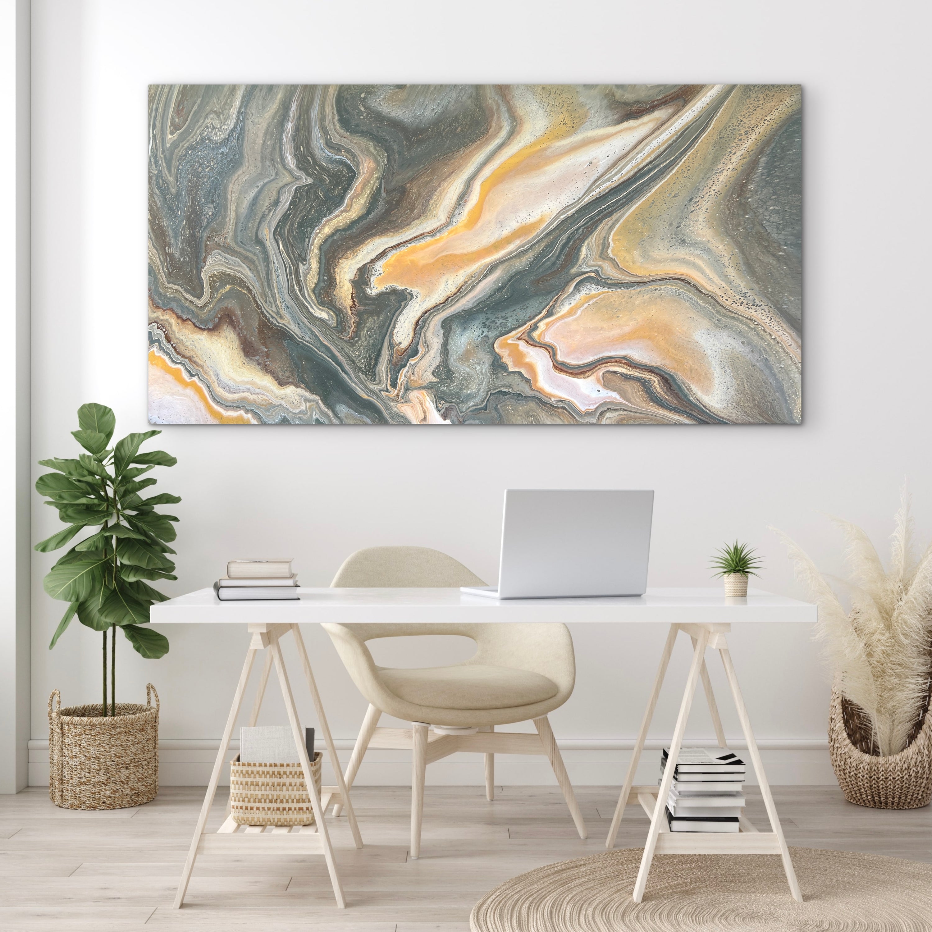 Composure 190cm x 100cm Khaki Abstract Art Painting