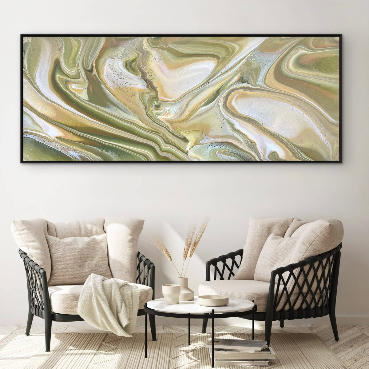 The Olive Glades 200cm x 80cm Abstract Art Painting