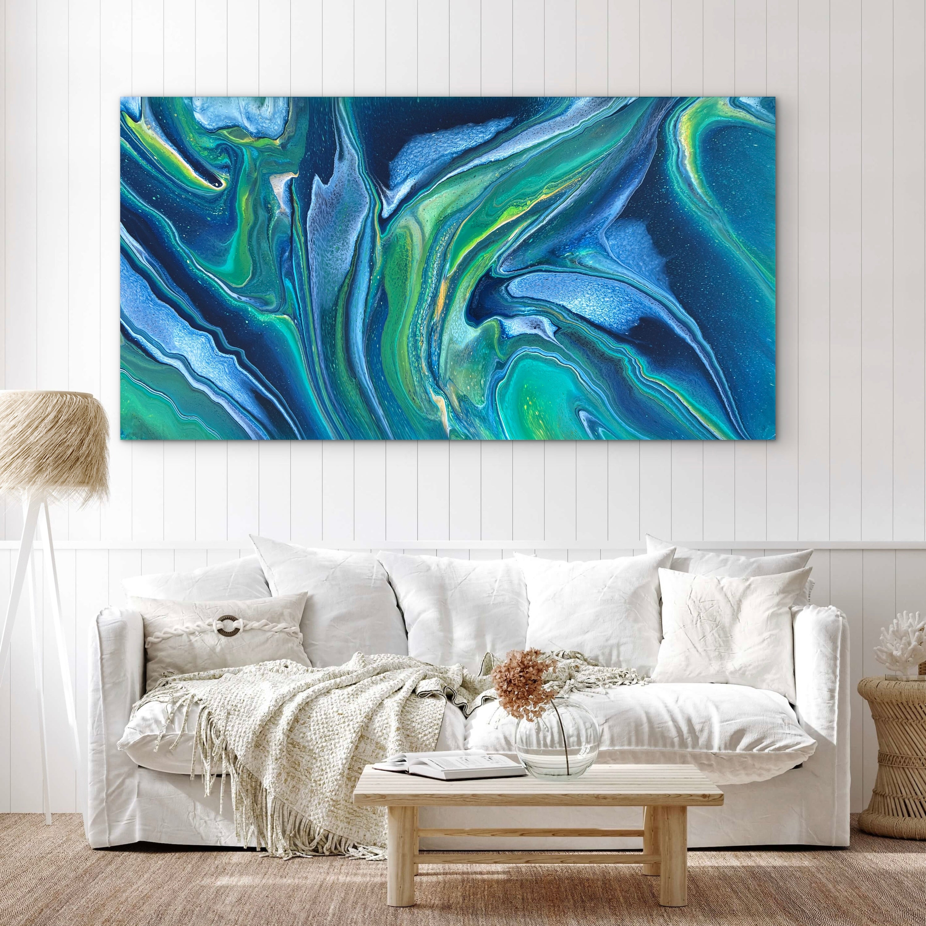 Royal Peacock 190cm x 100cm Abstract Art Painting