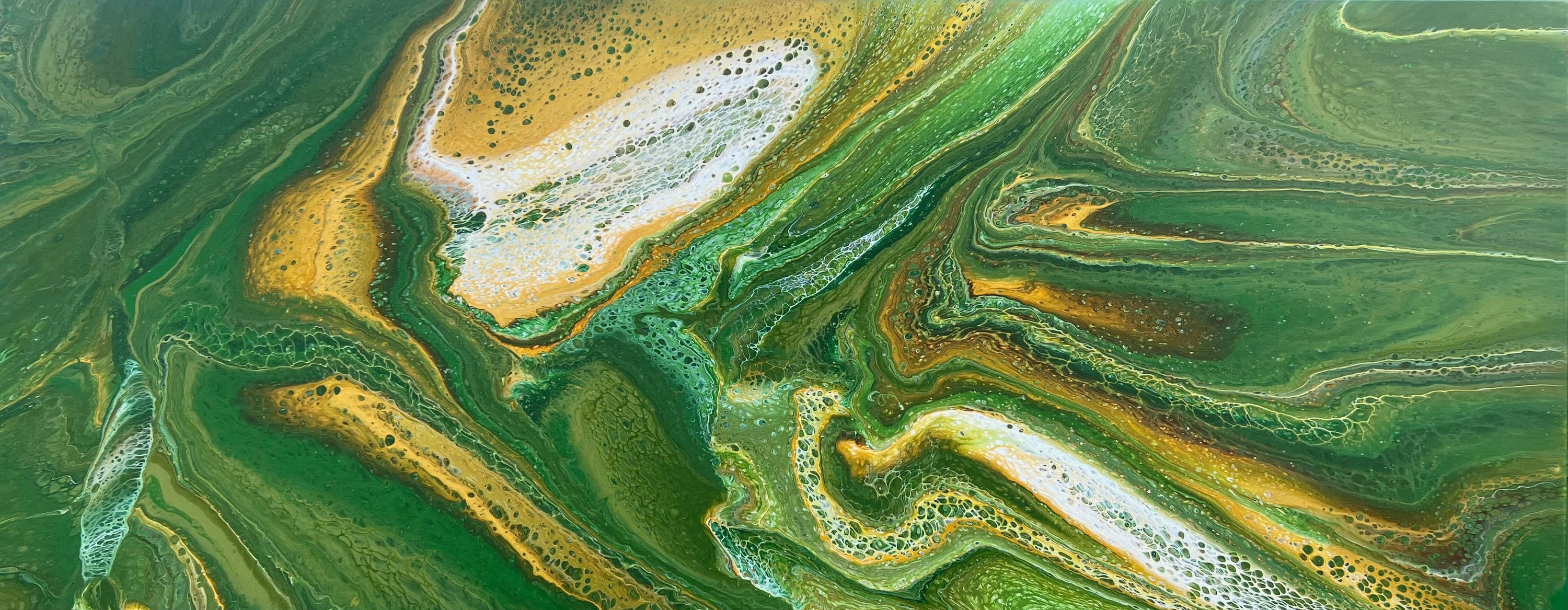 Fresh 200cm x 80cm Green Abstract Art Painting