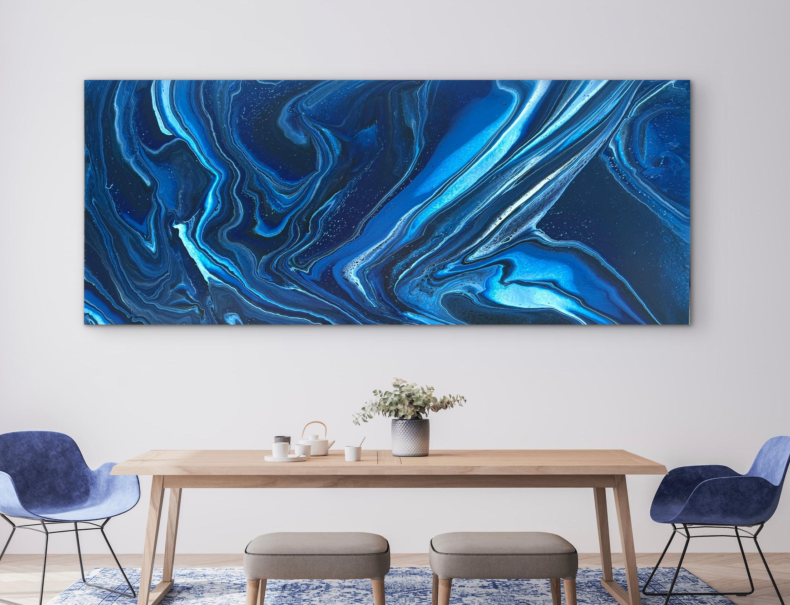 Echoing Depths 240cm x 100cm Abstract Art Painting