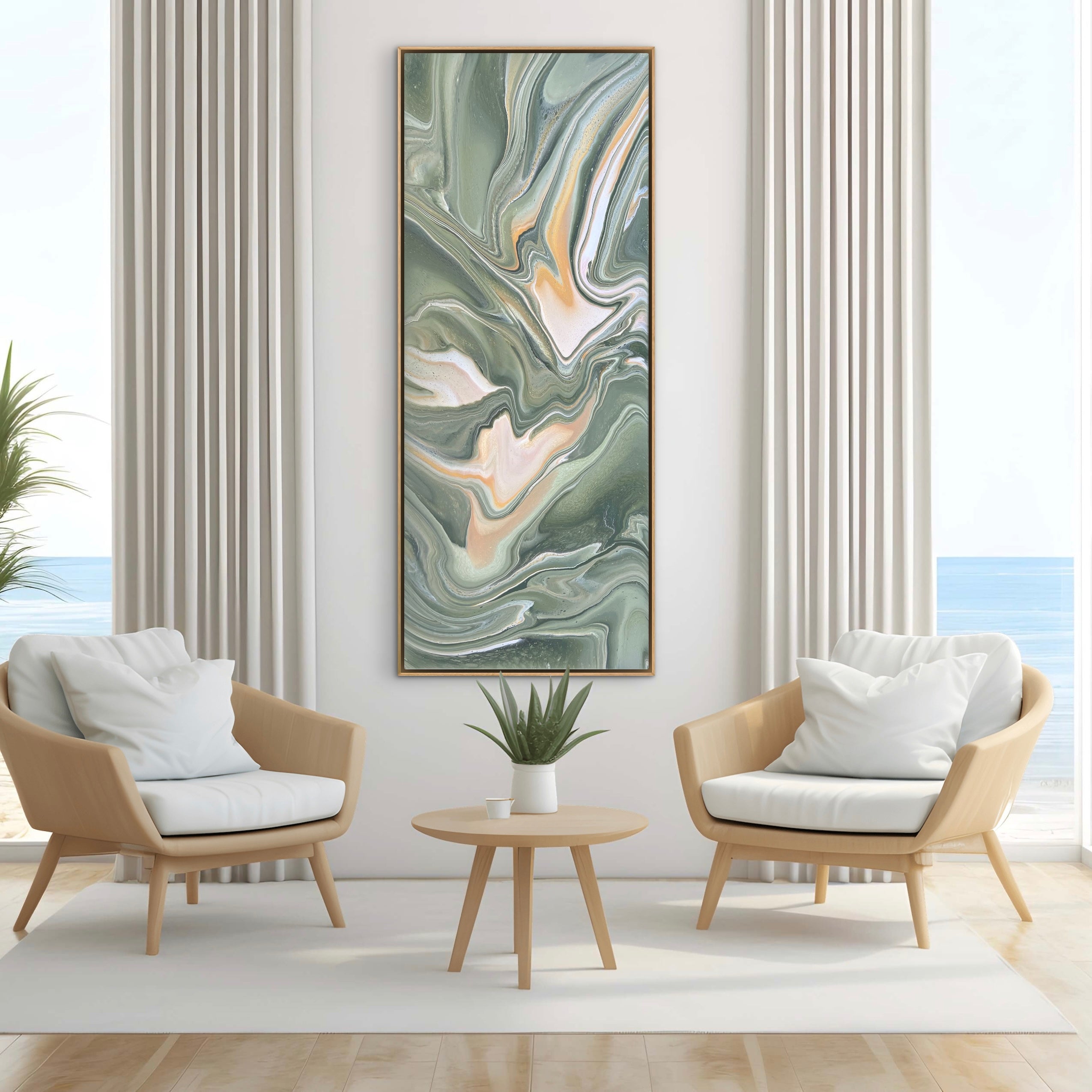Flowing Eucalyptus 200cm x 80cm Abstract Art Painting