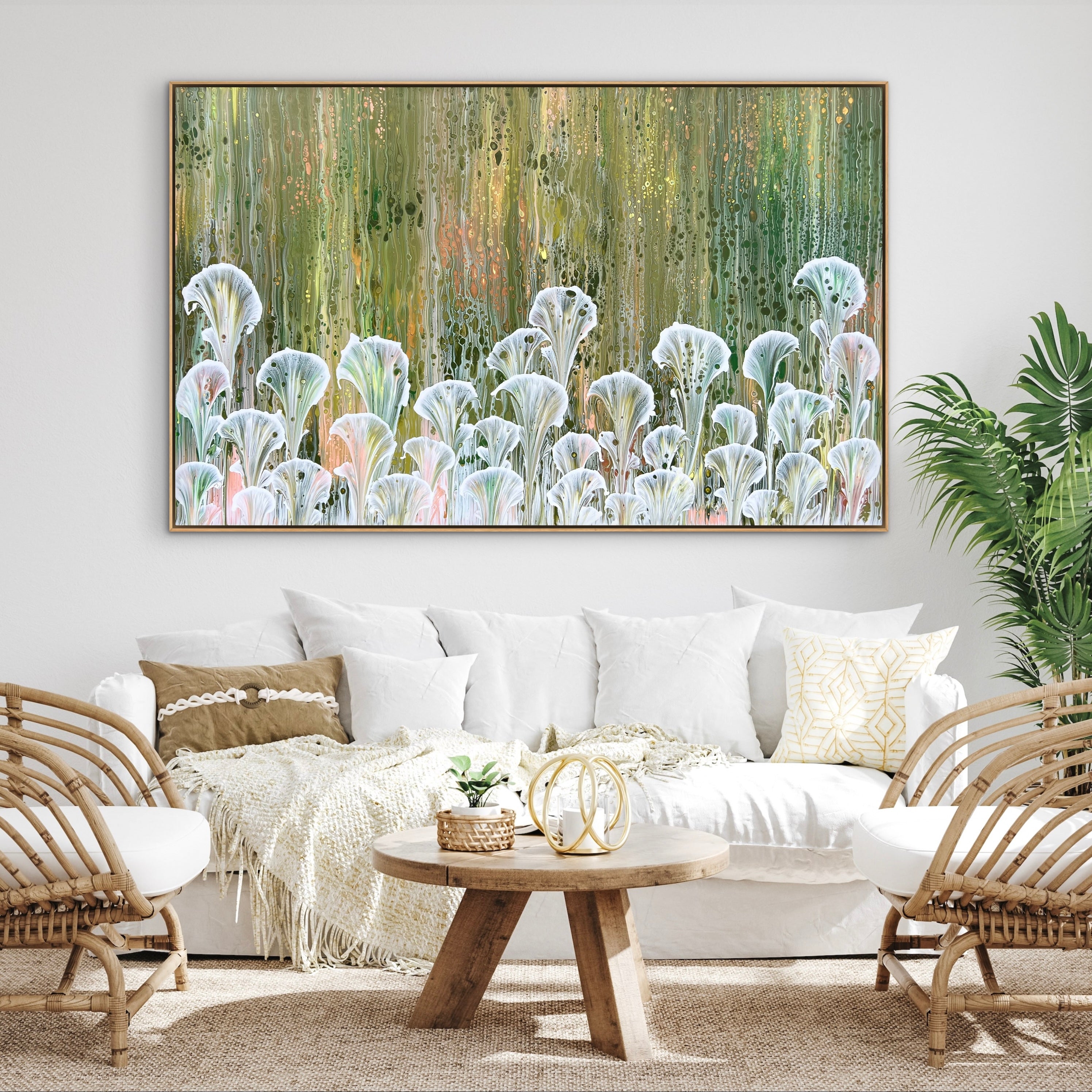 Wandering Meadow 160cm x 100cm Floral and Coral Art Painting