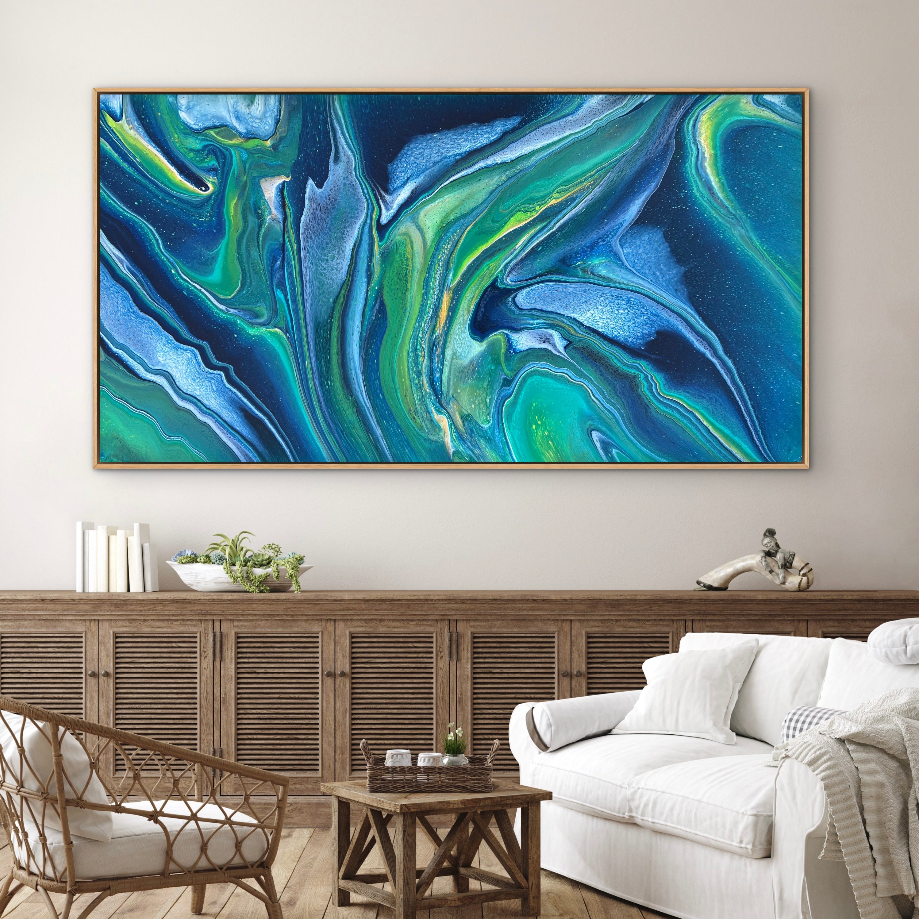 Royal Peacock 190cm x 100cm Abstract Art Painting