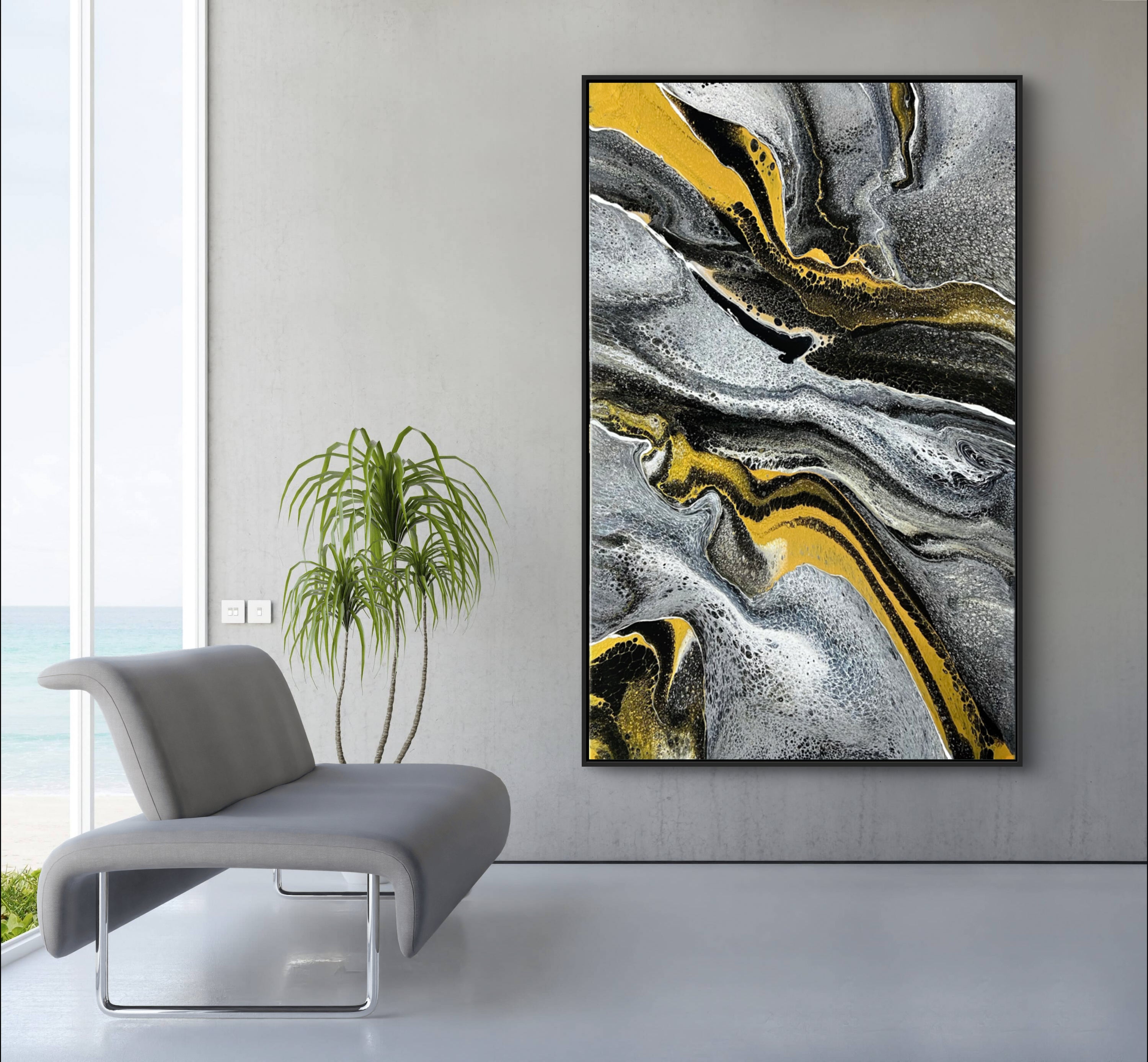 Gold Rush 160cm x 100cm Abstract Art Painting
