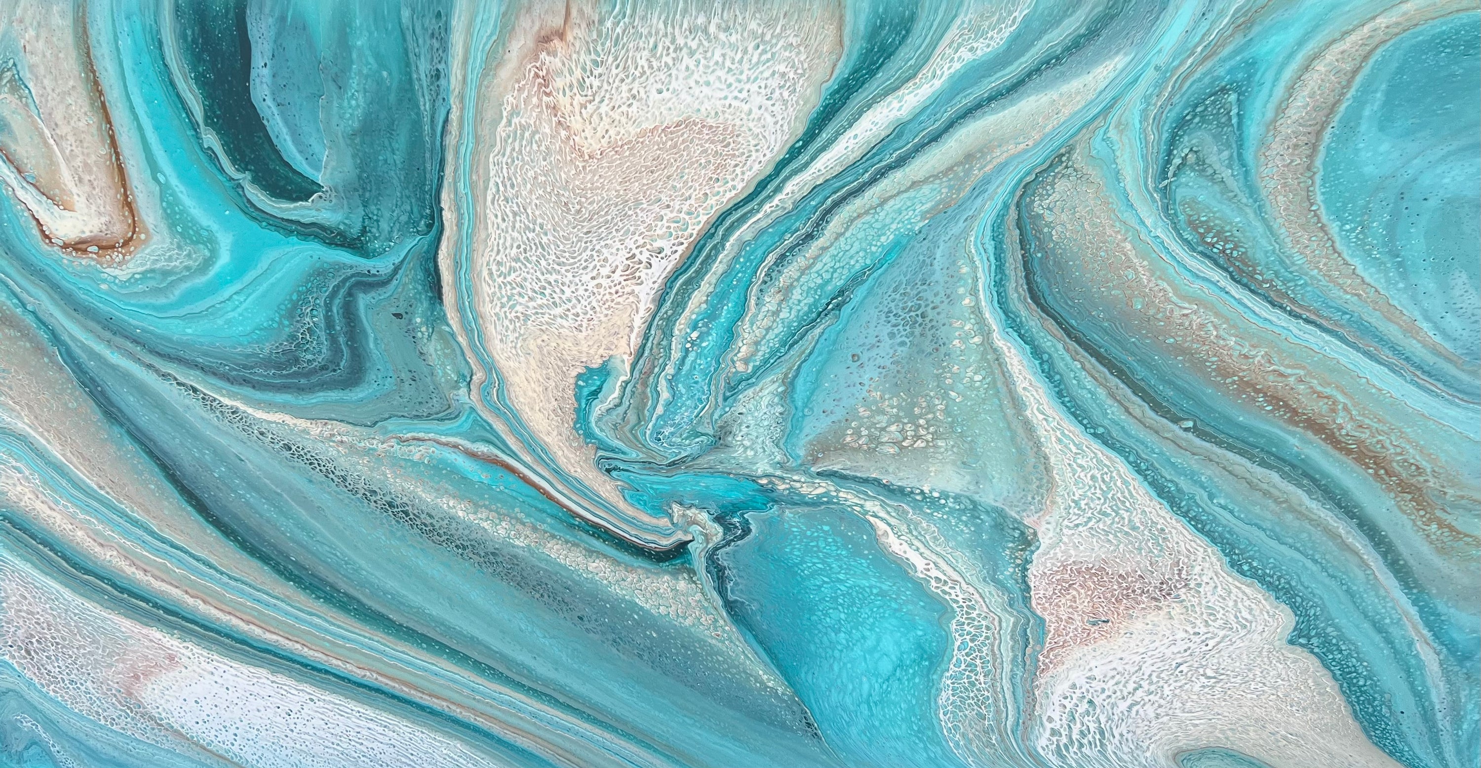 Aqua Siren 190cm x 100cm Abstract Art Painting