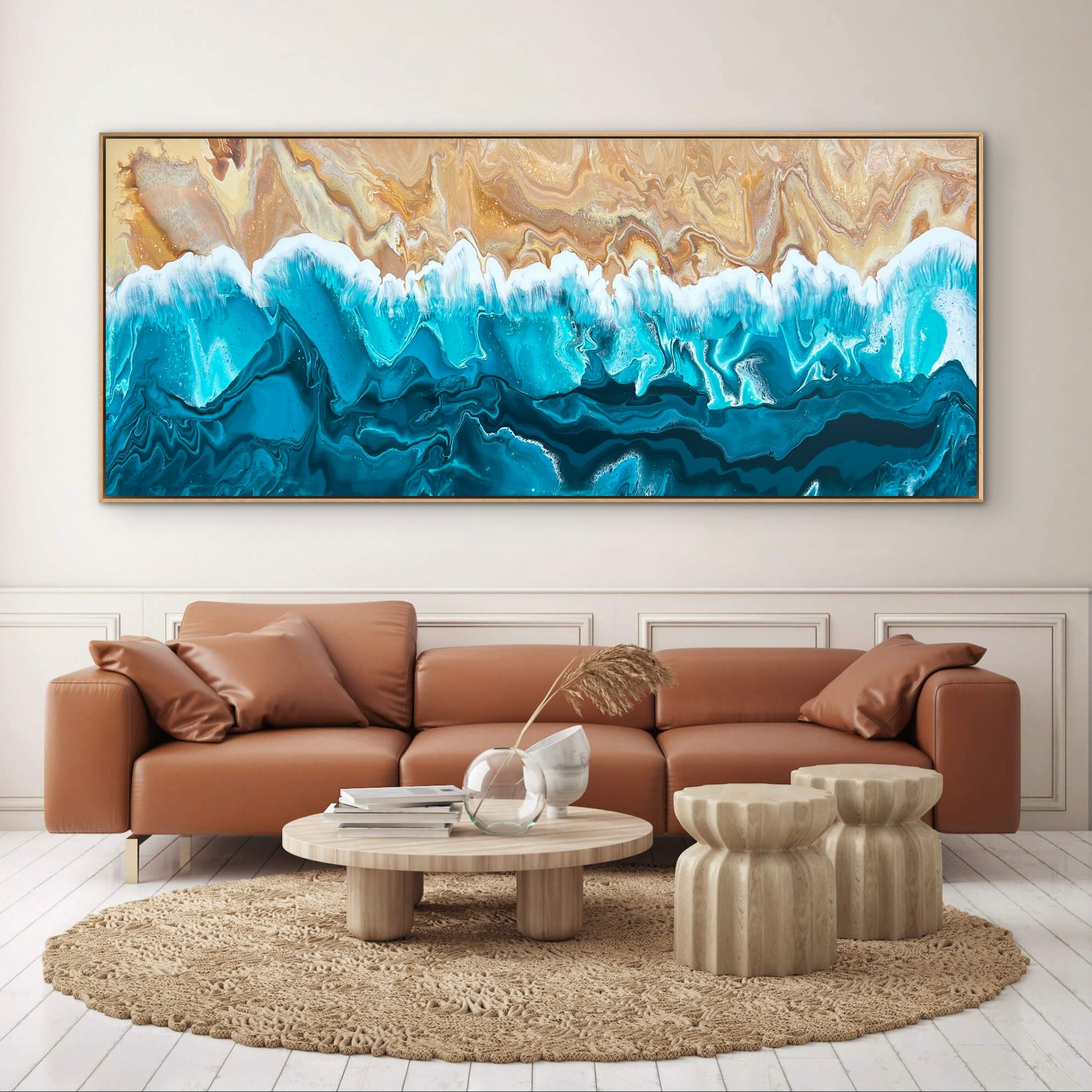 Coastal Aura 240cm x 100cm Beach Abstract Art Painting