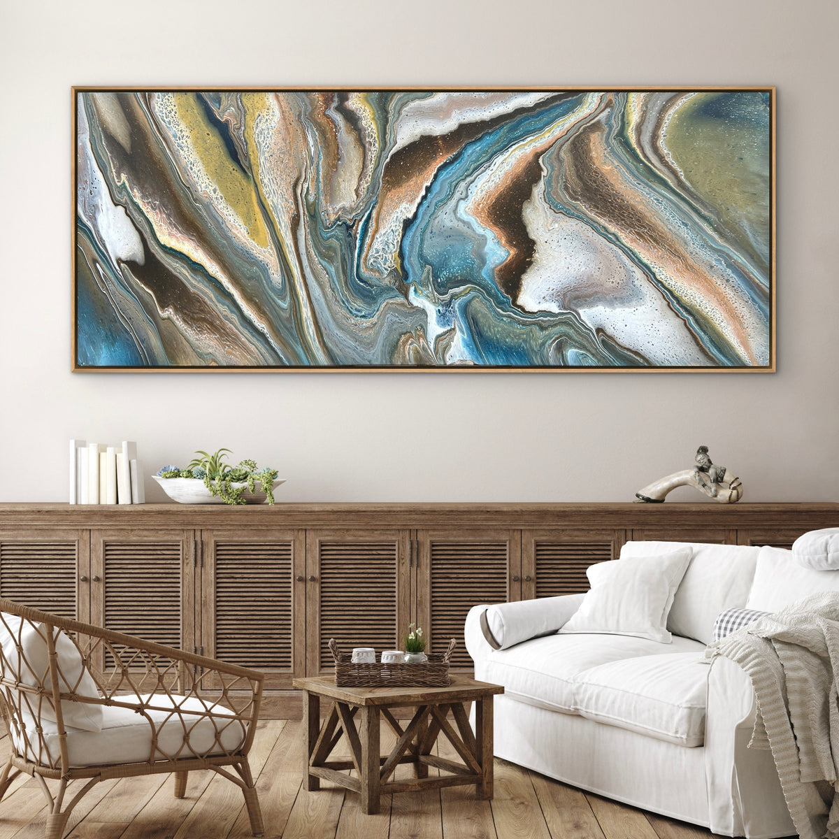 Layered Earth 200cm x 80cm Abstract Art Painting