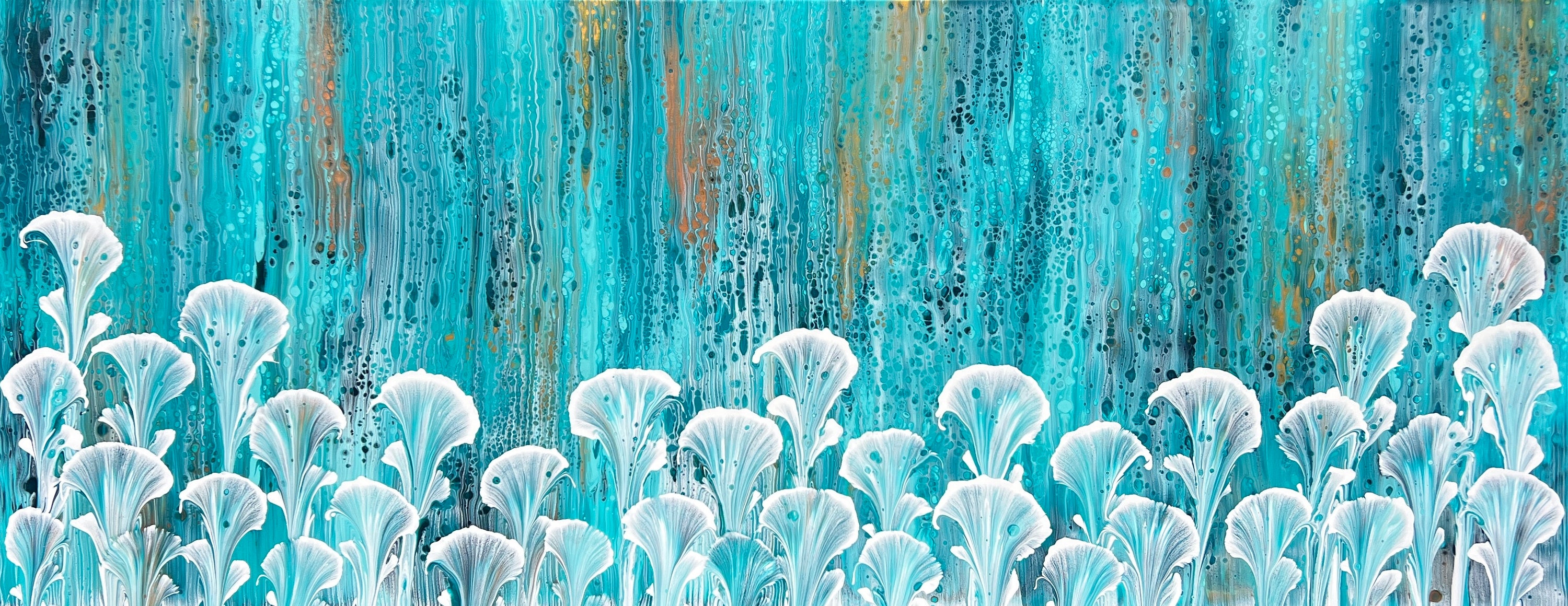 Illuminate 200cm x 80cm Floral and Coral Art Painting