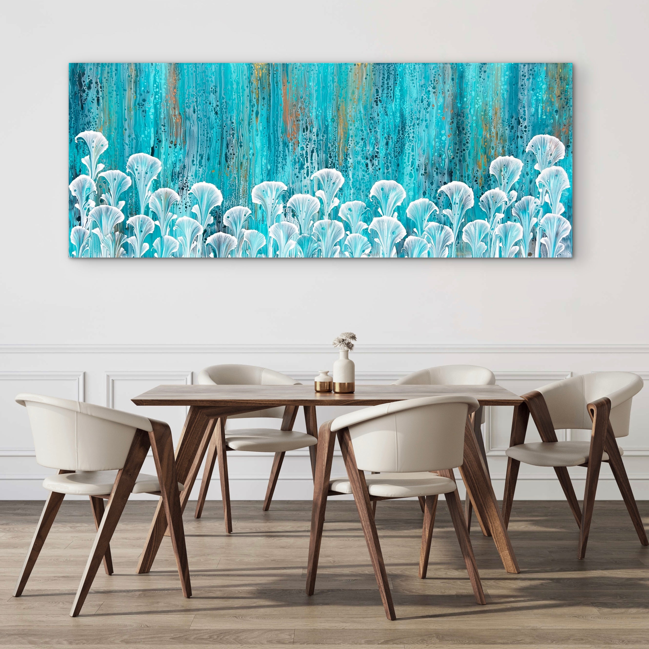 Illuminate 200cm x 80cm Floral and Coral Art Painting