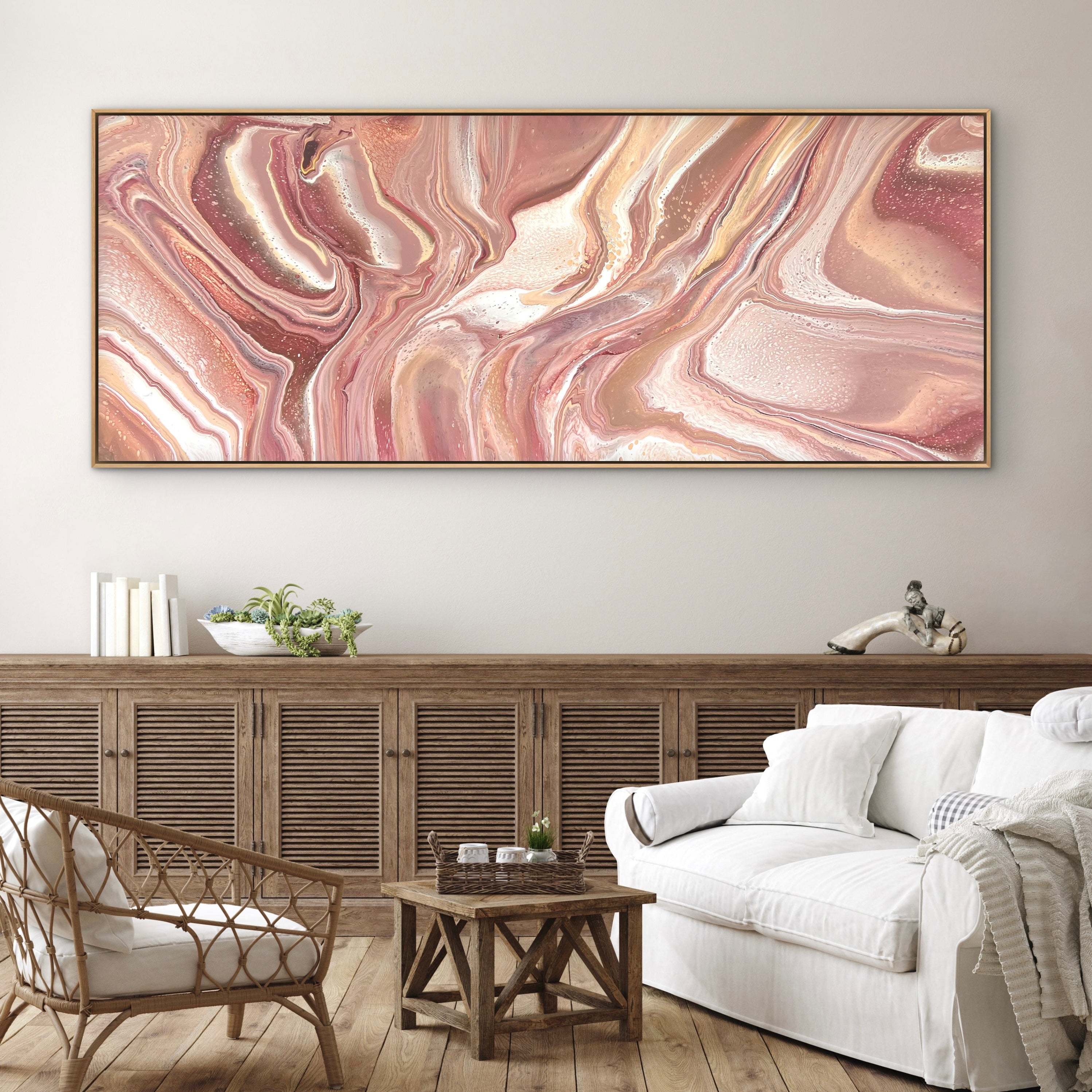 Rose Dust 200cm x 80cm Abstract Art Painting (SOLD)