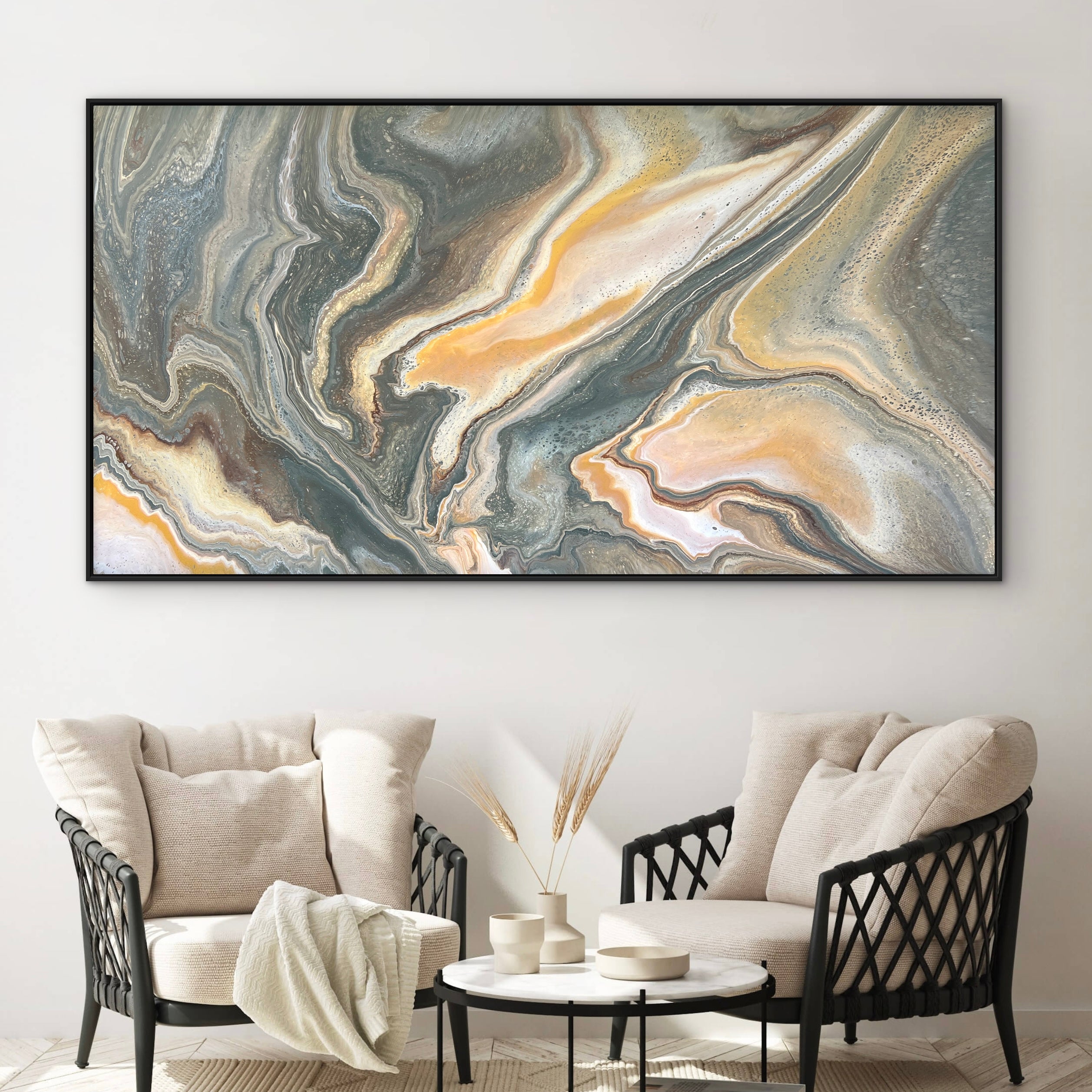 Composure 190cm x 100cm Khaki Abstract Art Painting