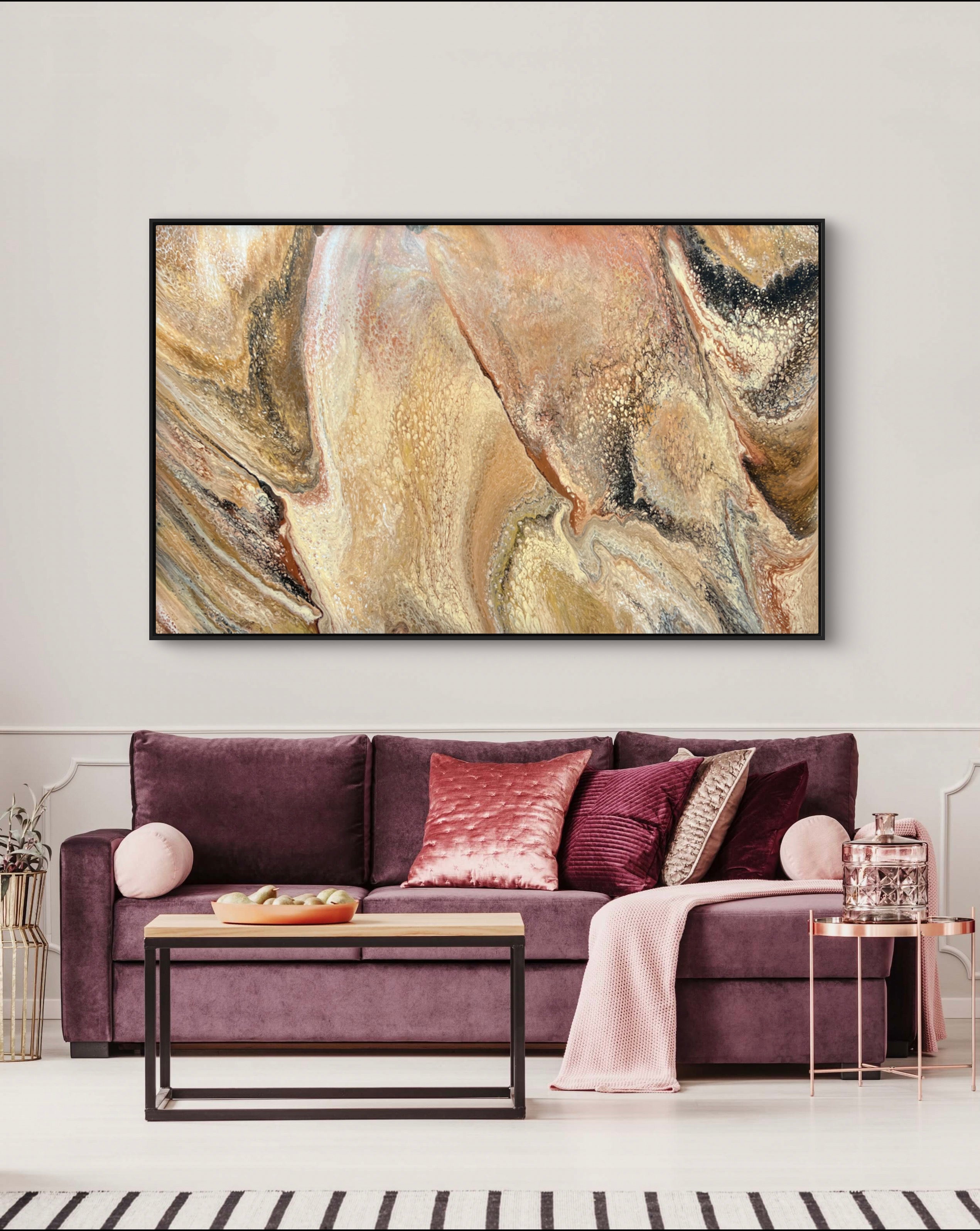 Golden Nevada 160cm x 100cm Abstract Art Painting
