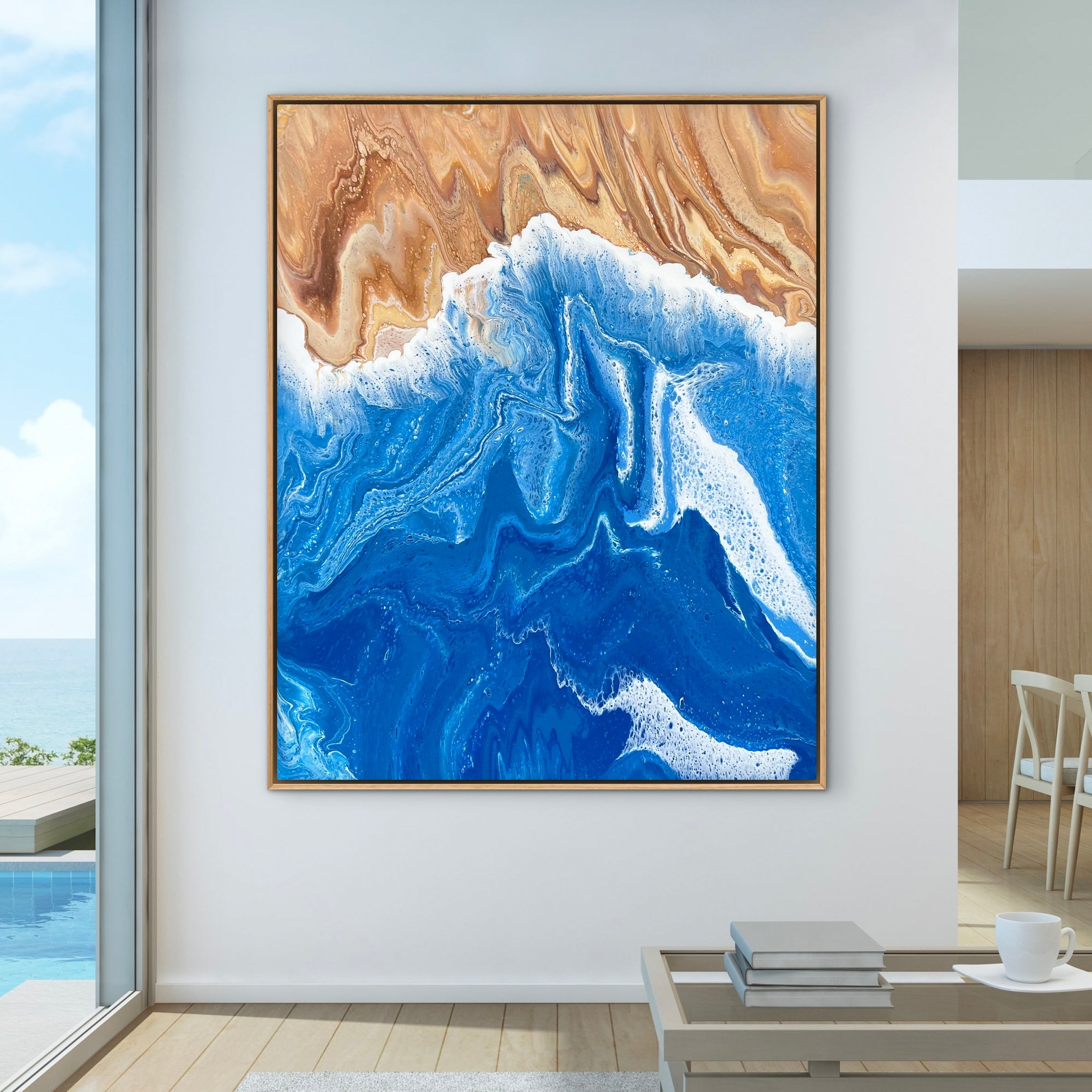 Ocean Glow 120cm x 150cm Beach Abstract Art Painting