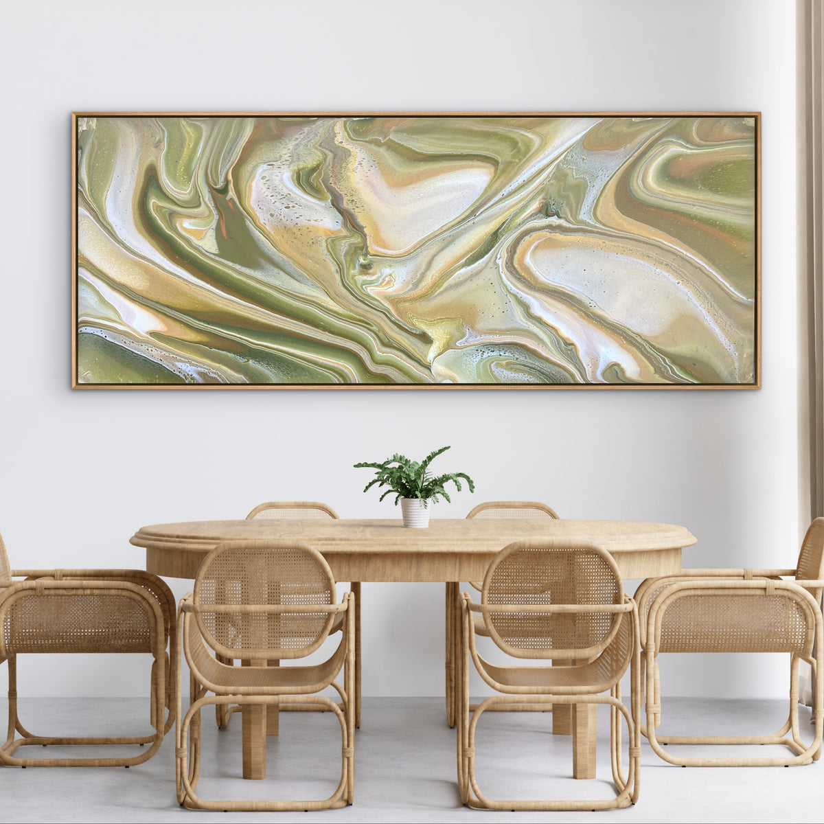 The Olive Glades 200cm x 80cm Abstract Art Painting
