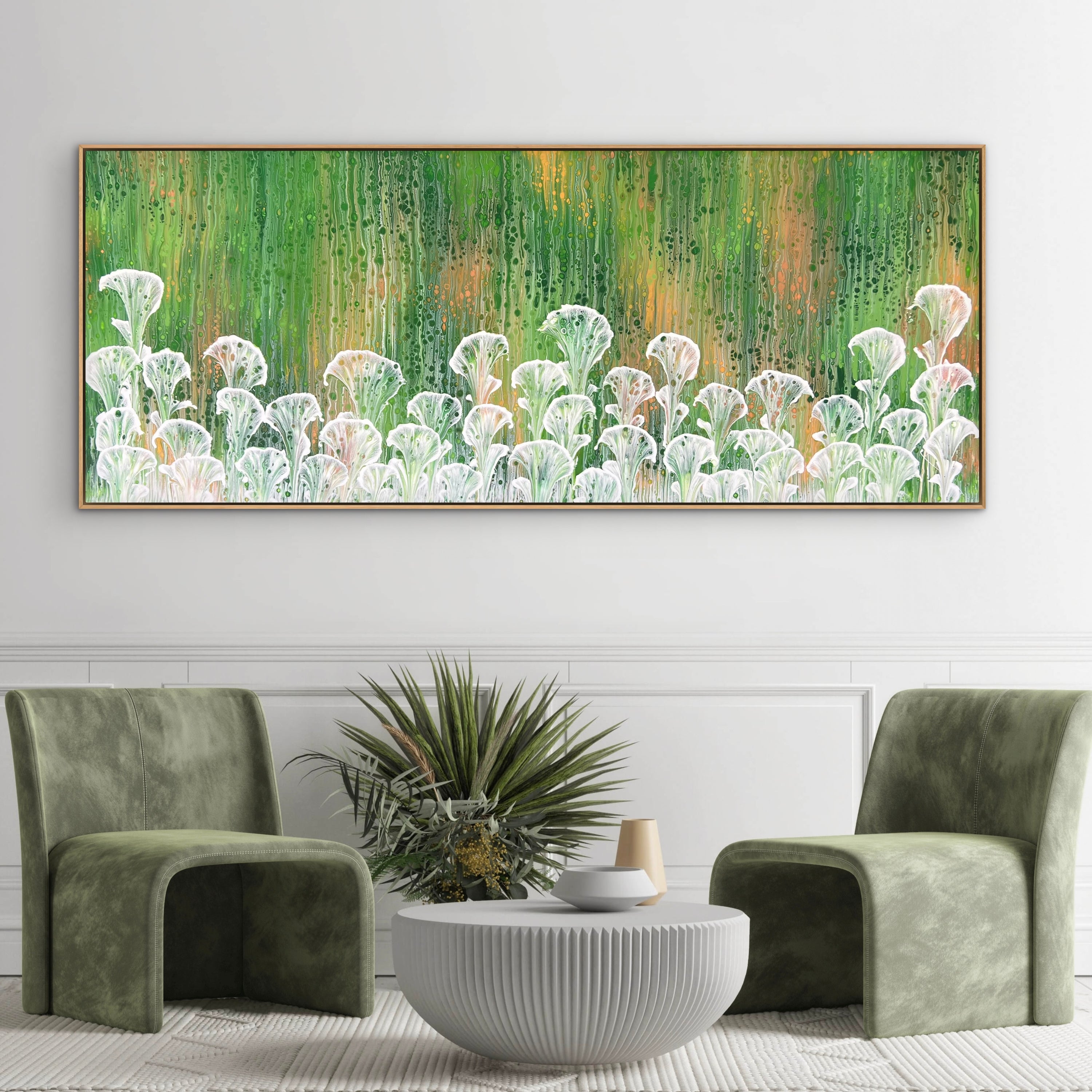 Natures Bloom 200cm x 80cm Floral and Coral Art Painting