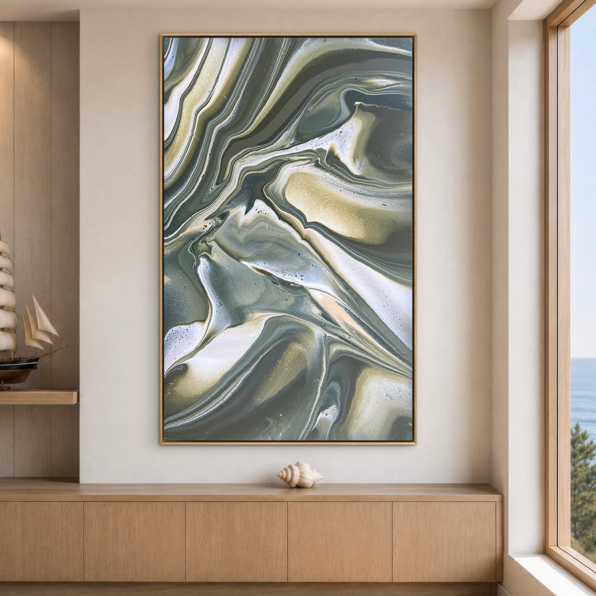 Sage 160cm x 100cm Abstract Art Painting