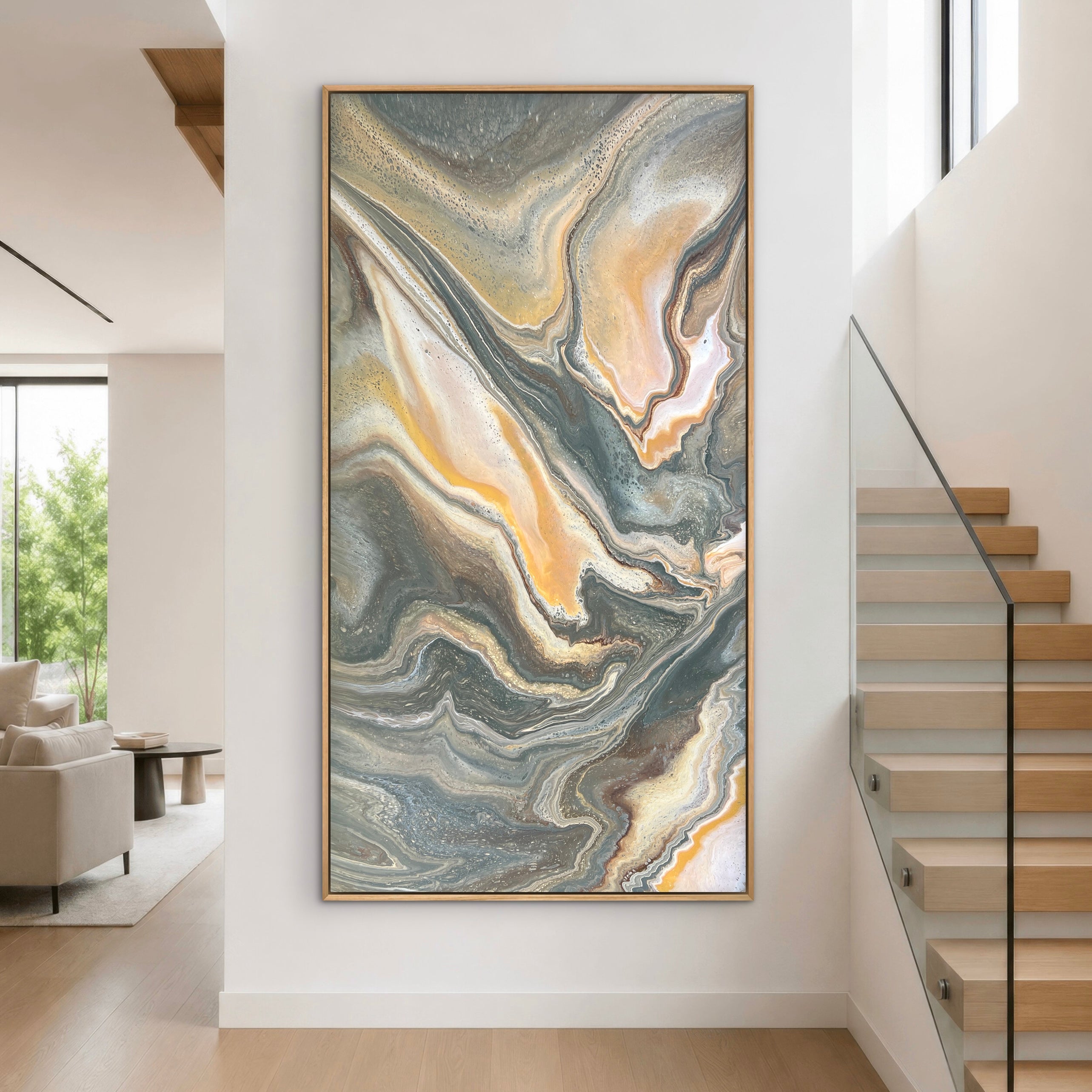 Composure 190cm x 100cm Khaki Abstract Art Painting