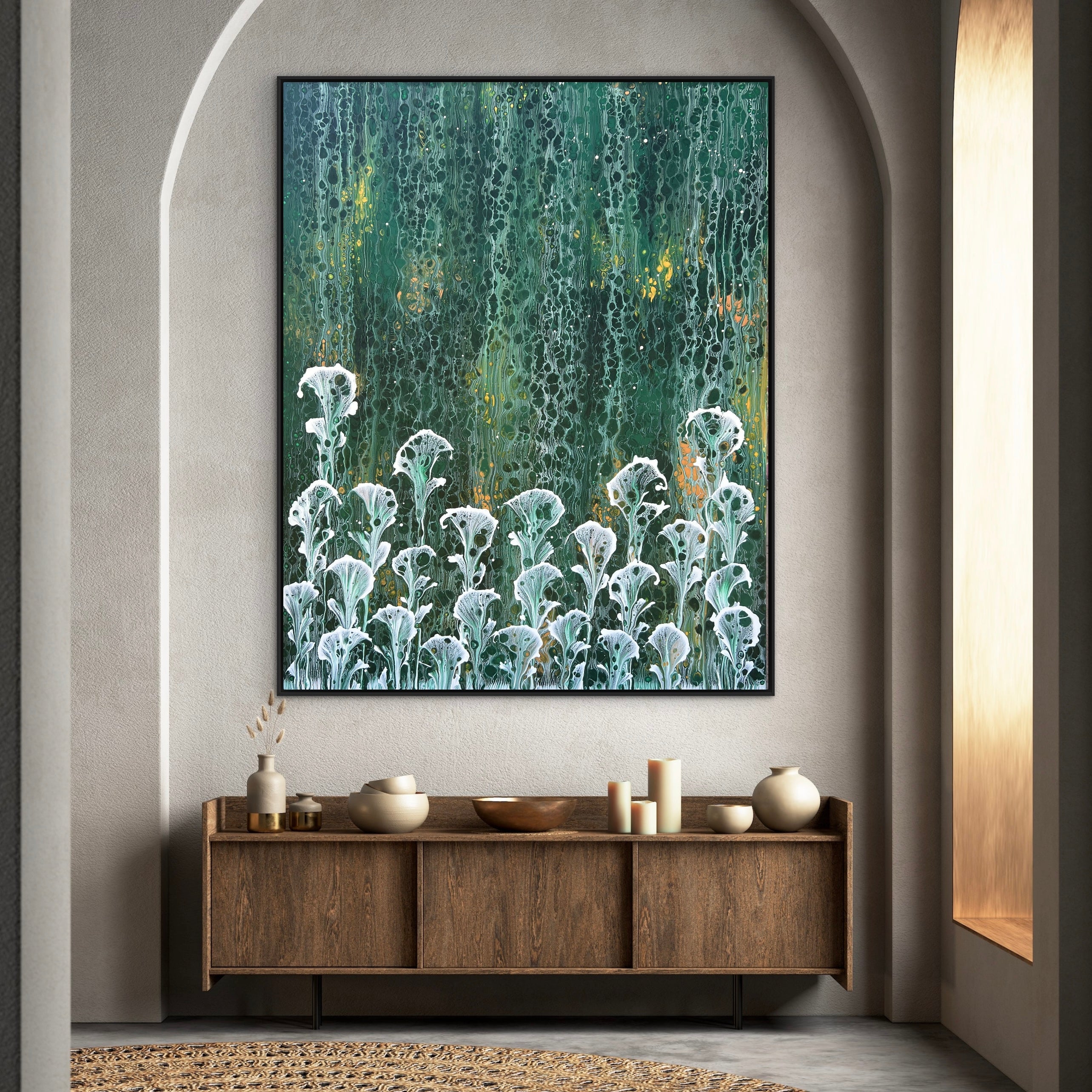Whispering Breeze 120cm x 150cm Floral and Coral Art Painting