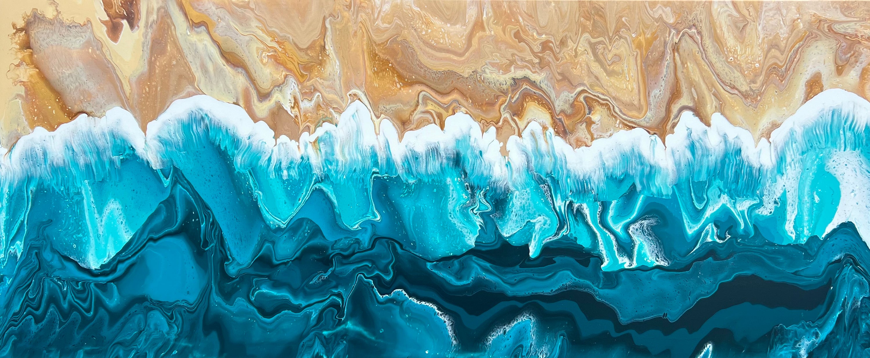 Coastal Aura 240cm x 100cm Beach Abstract Art Painting