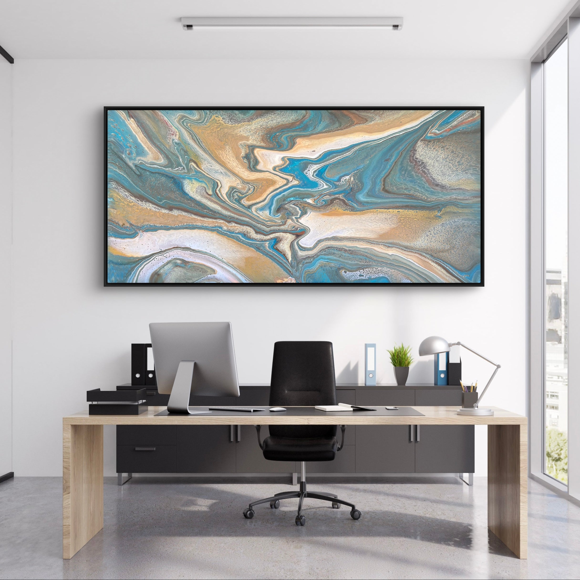 Coastal Allure 190cm x 90cm Abstract Art Painting (SOLD)