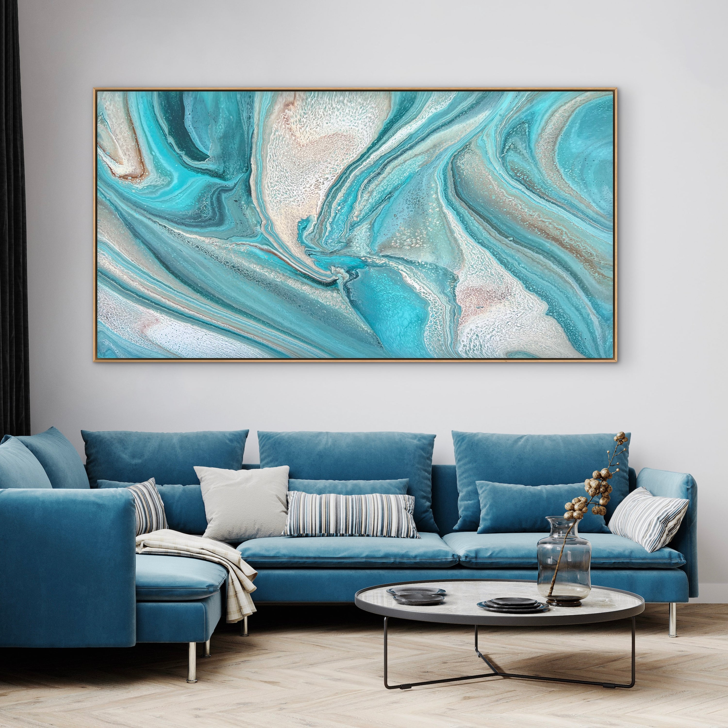 Aqua Siren 190cm x 100cm Abstract Art Painting