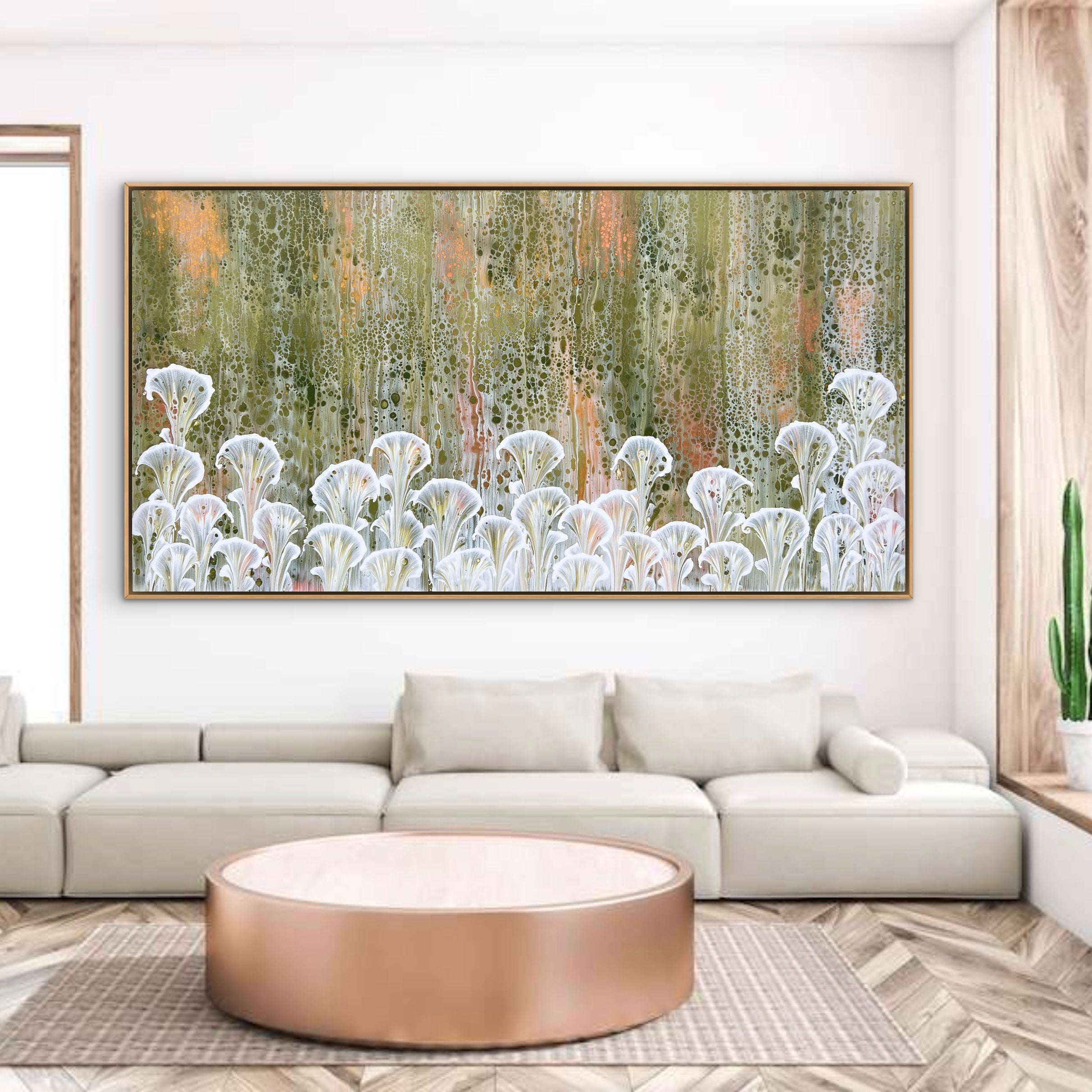 In The Meadow 190cm x 100cm Floral and Coral Art Painting