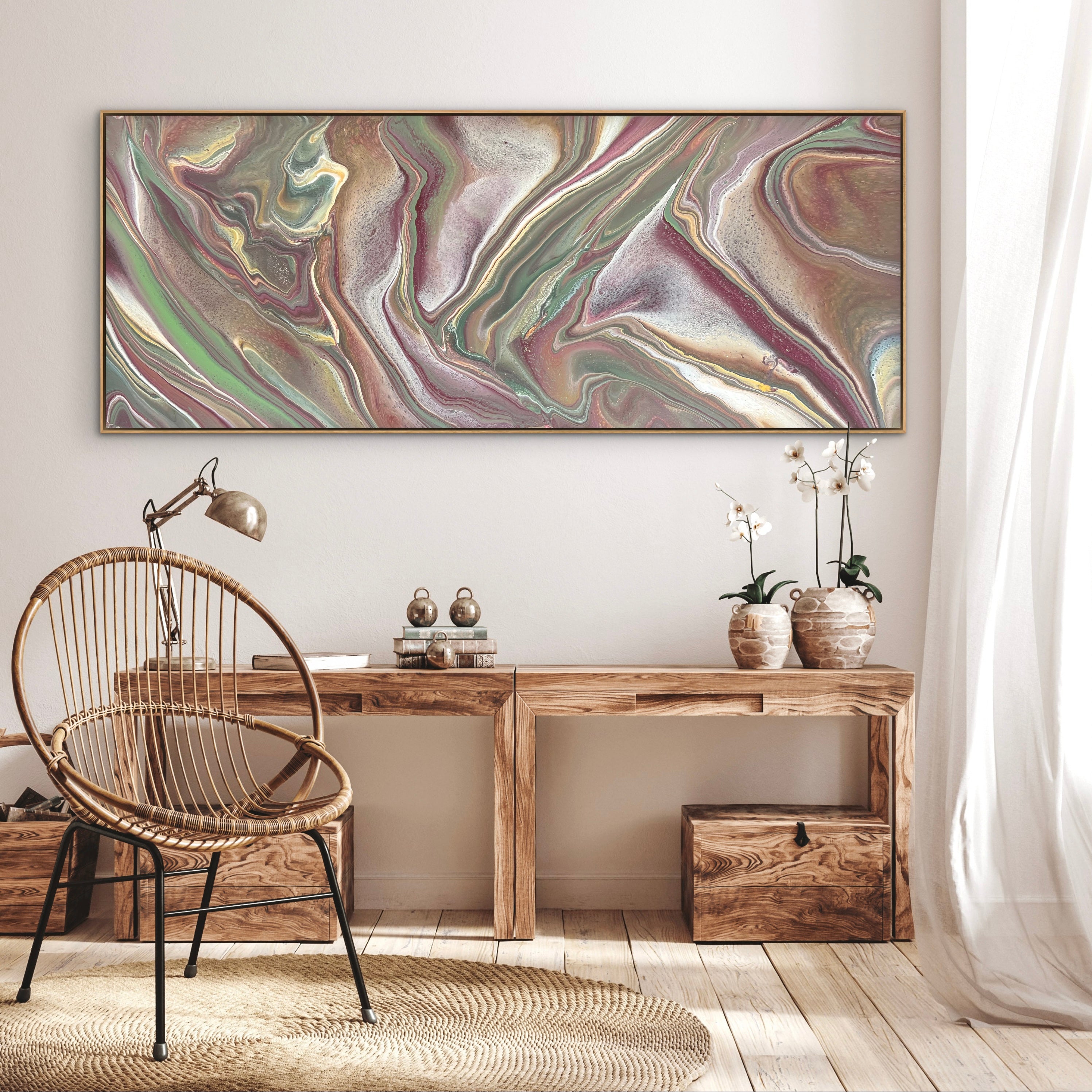 Jaded Mauve 200cm x 80cm Abstract Art Painting