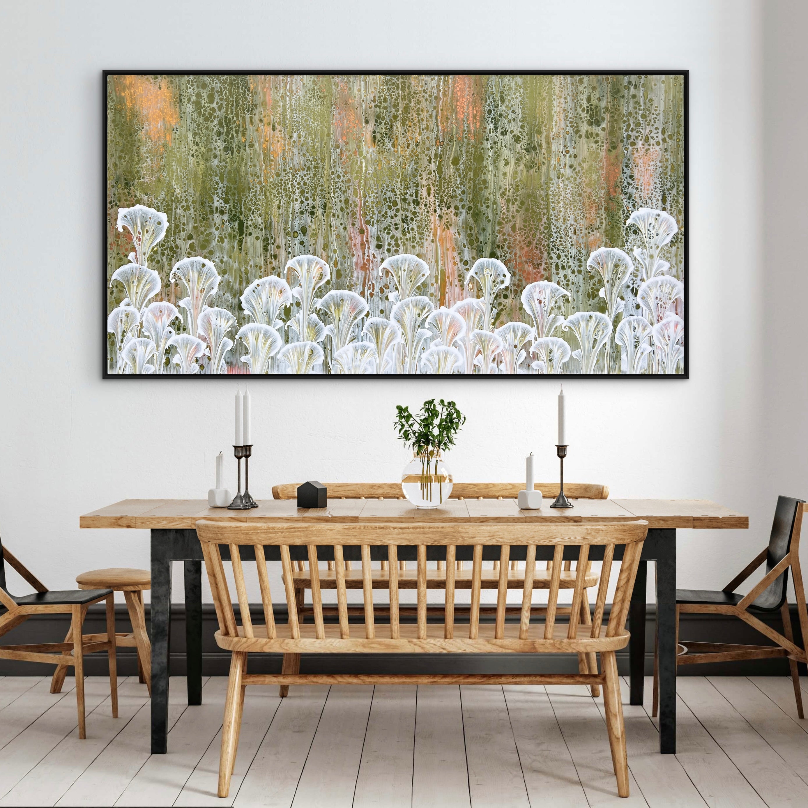 In The Meadow 190cm x 100cm Floral and Coral Art Painting