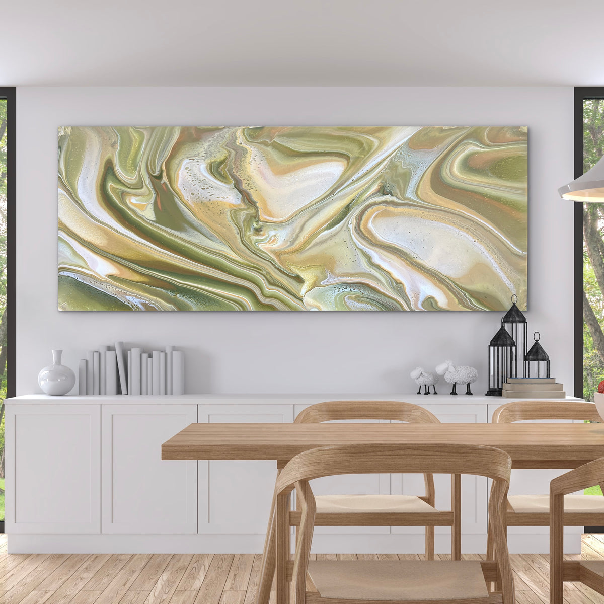 The Olive Glades 200cm x 80cm Abstract Art Painting