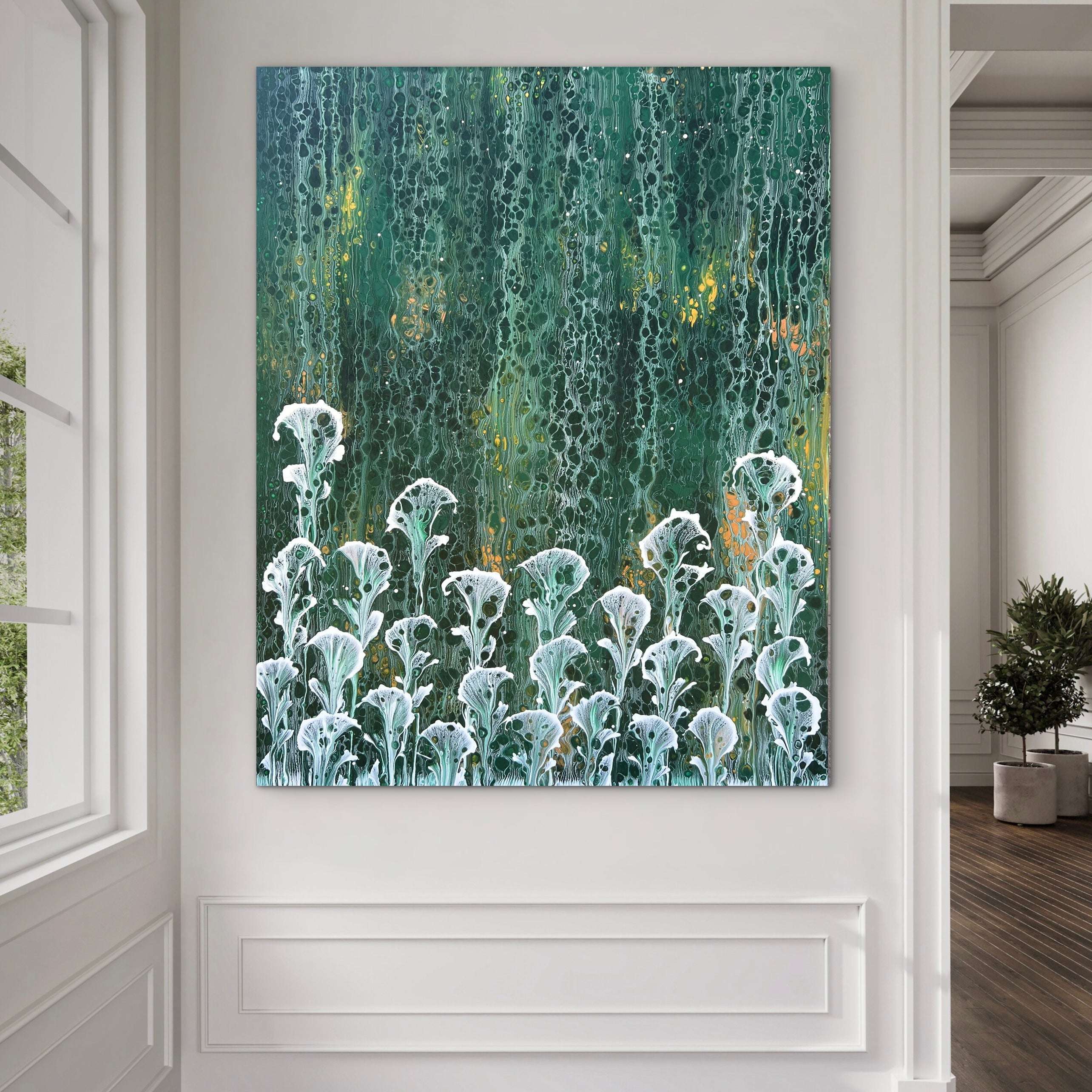 Whispering Breeze 120cm x 150cm Floral and Coral Art Painting