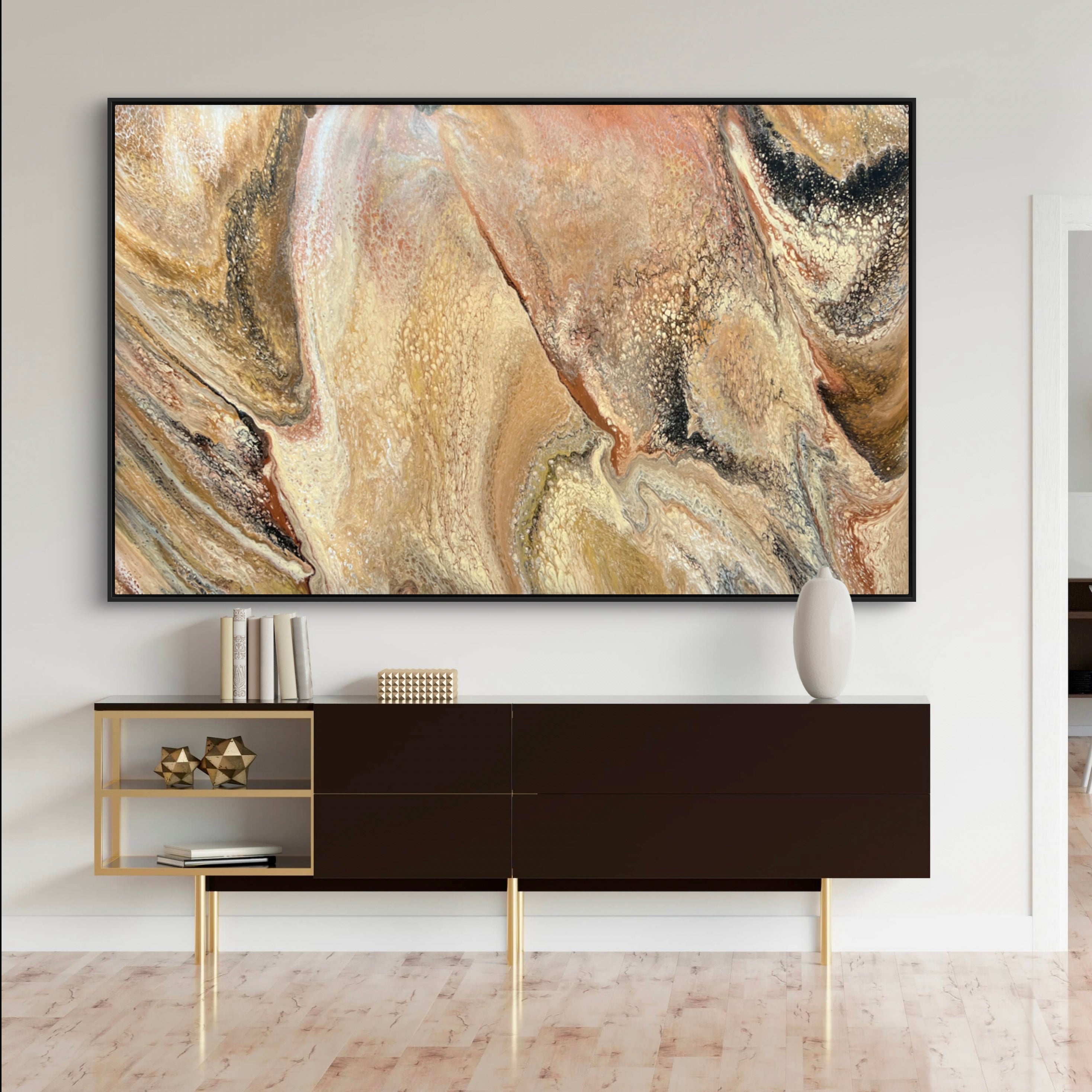 Golden Nevada 160cm x 100cm Abstract Art Painting